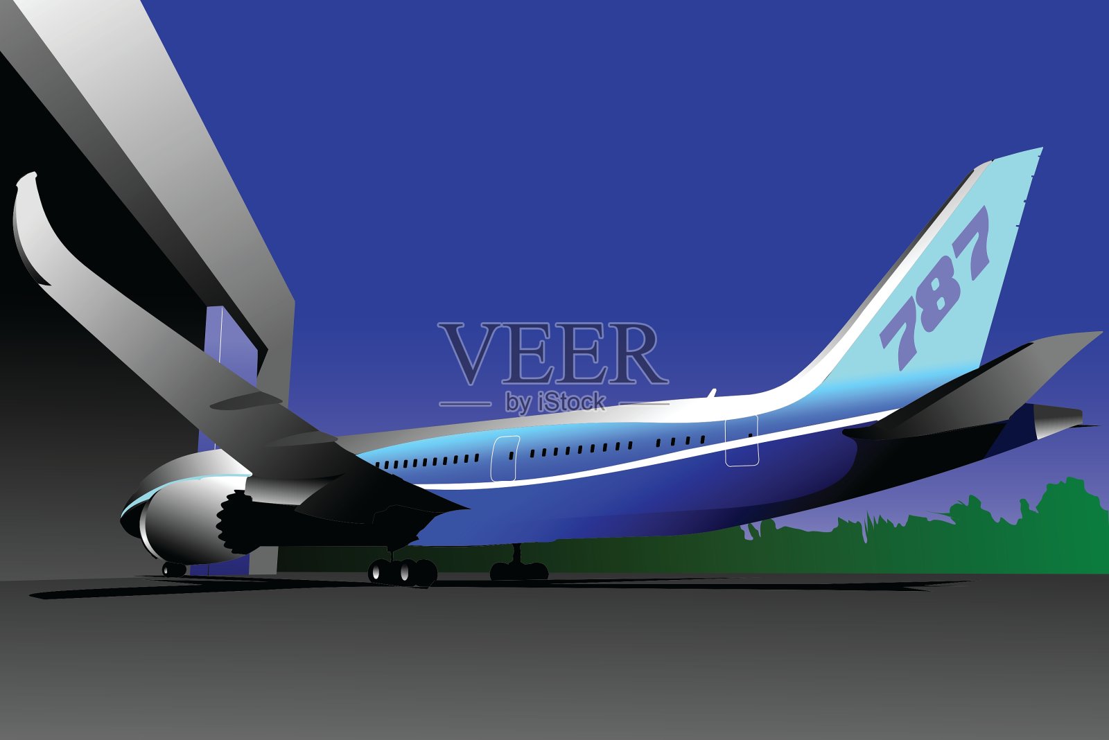 波音飞机插画图片素材