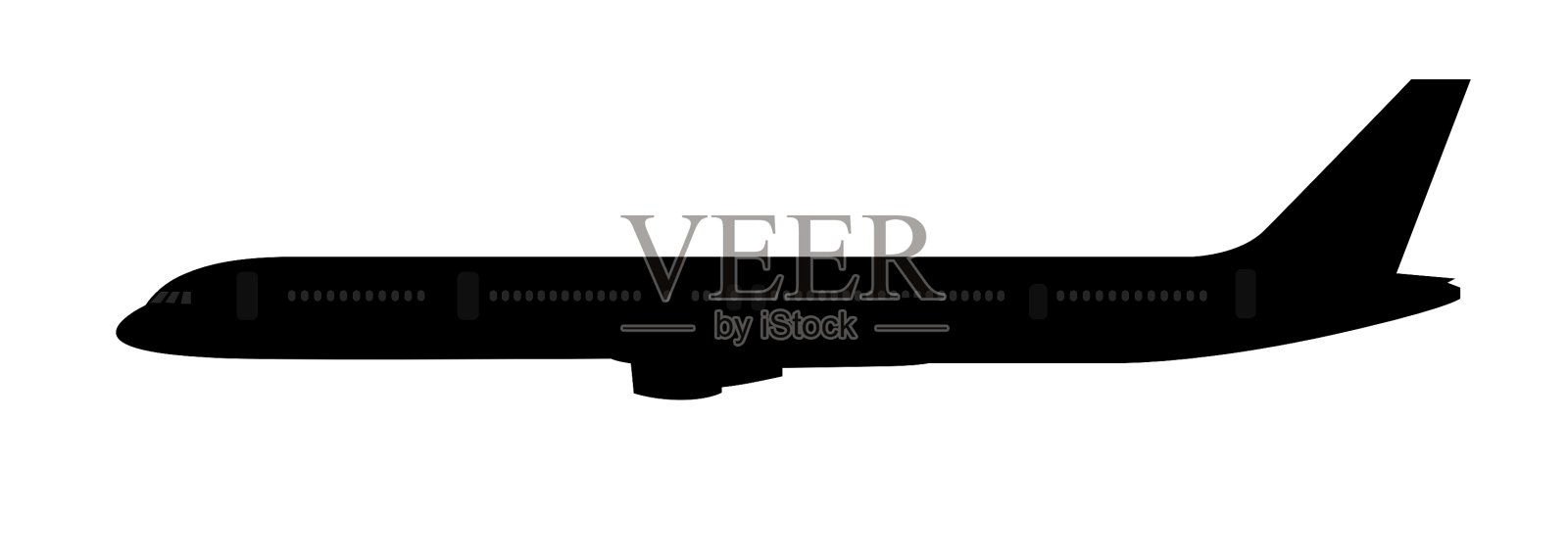 单长飞机轮廓设计元素图片