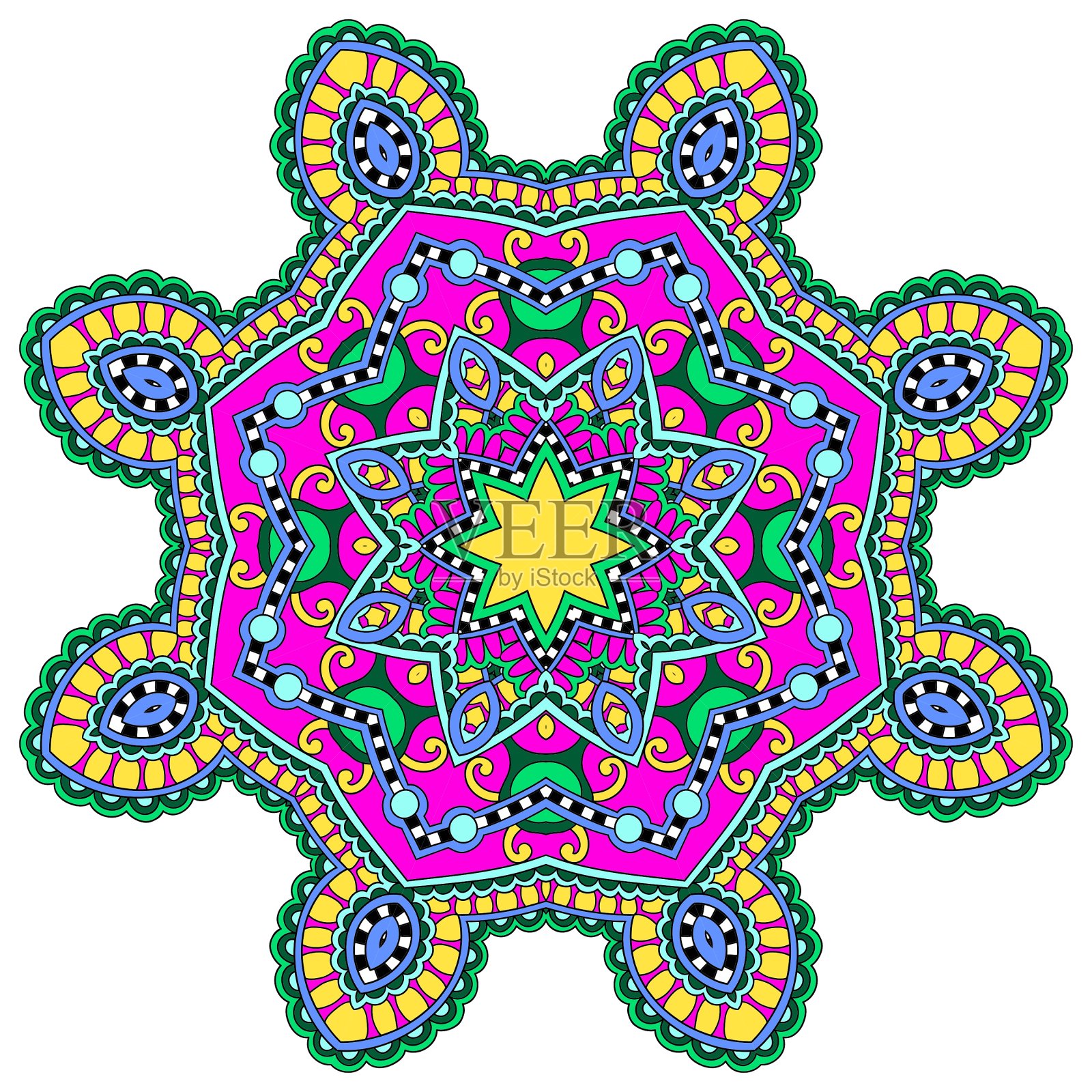 圆形花边点缀圆形几何装饰设计元素图片