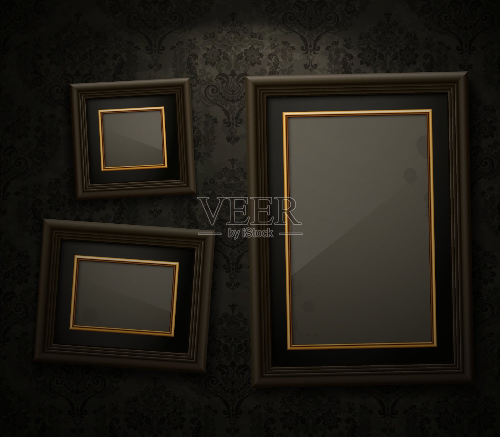 展览墙纸画框插画图片素材