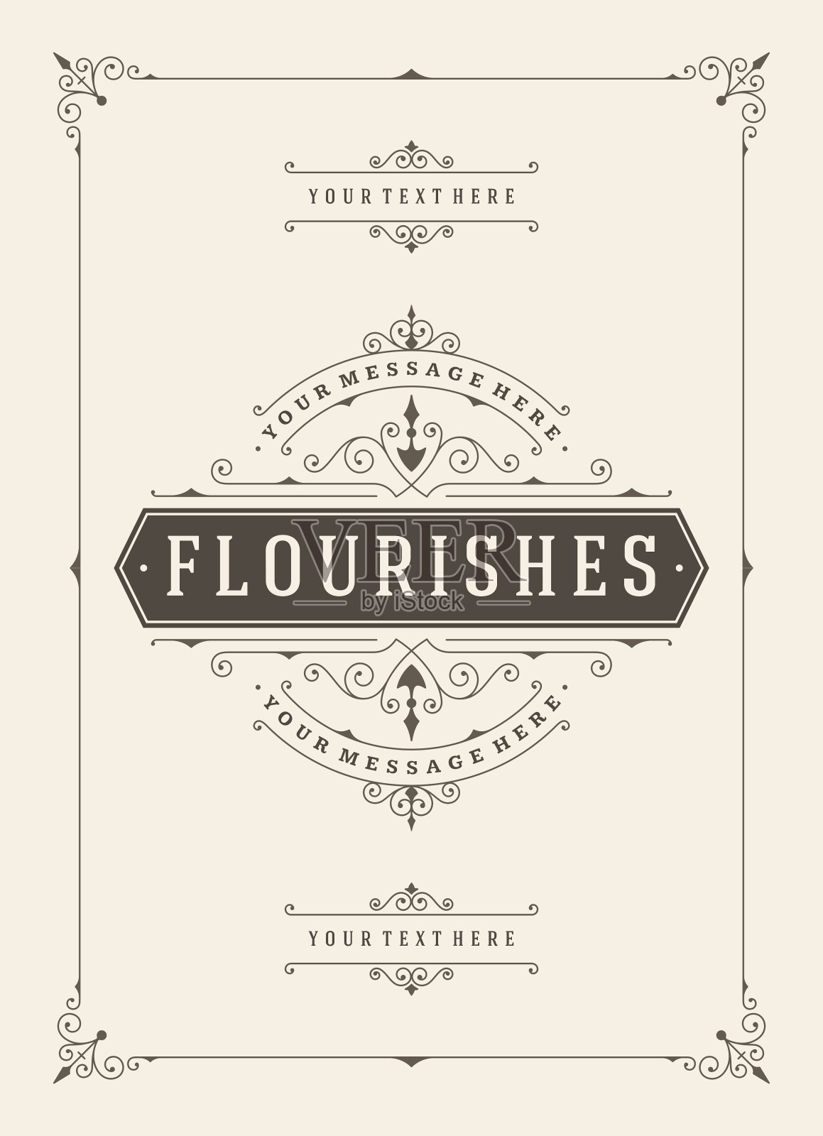 复古装饰贺卡模板设计模板素材