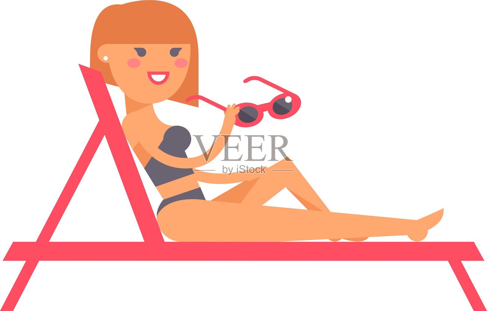 夏天的女孩设计元素图片