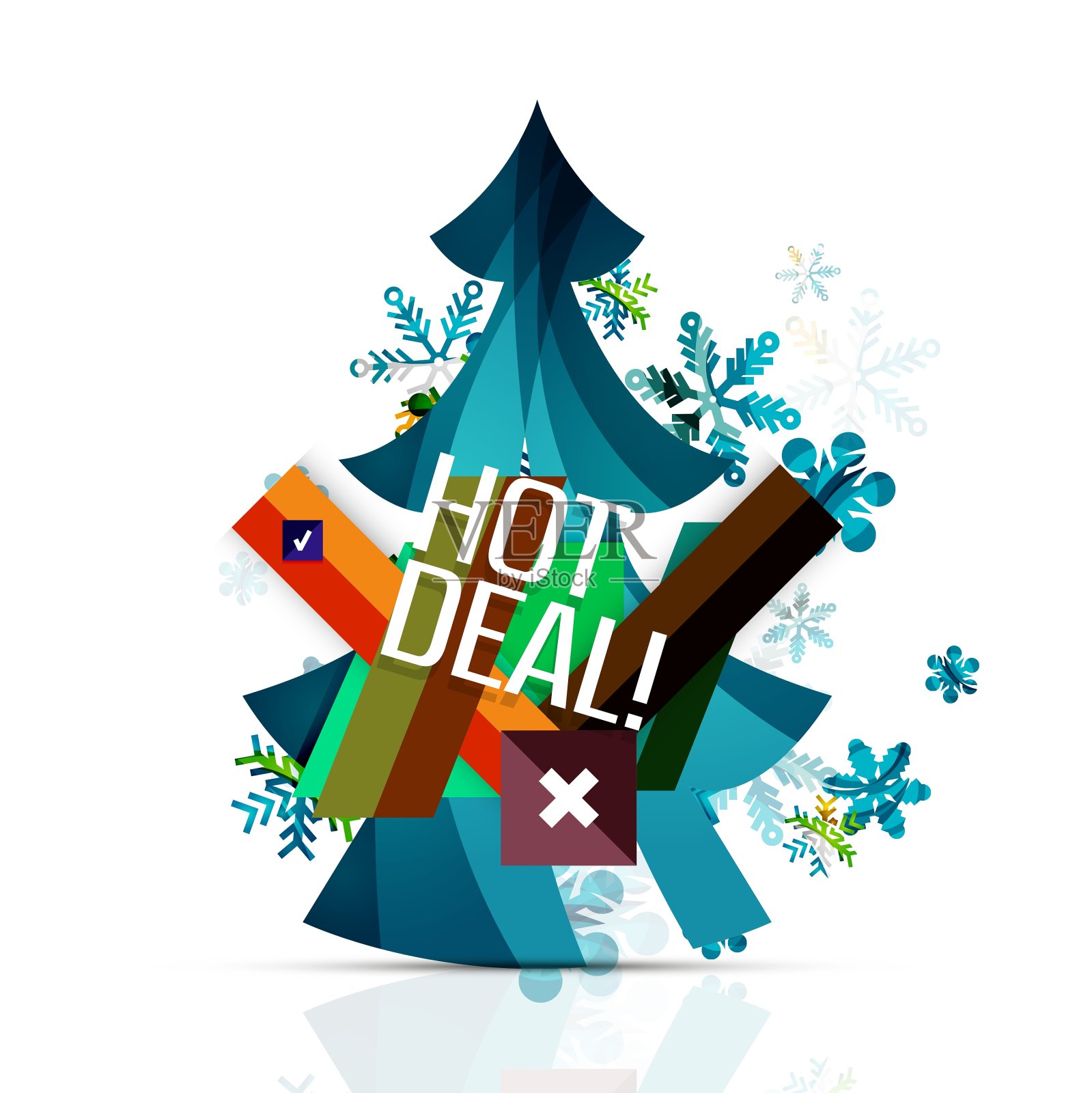 圣诞节的热门促销标签徽章设计元素图片