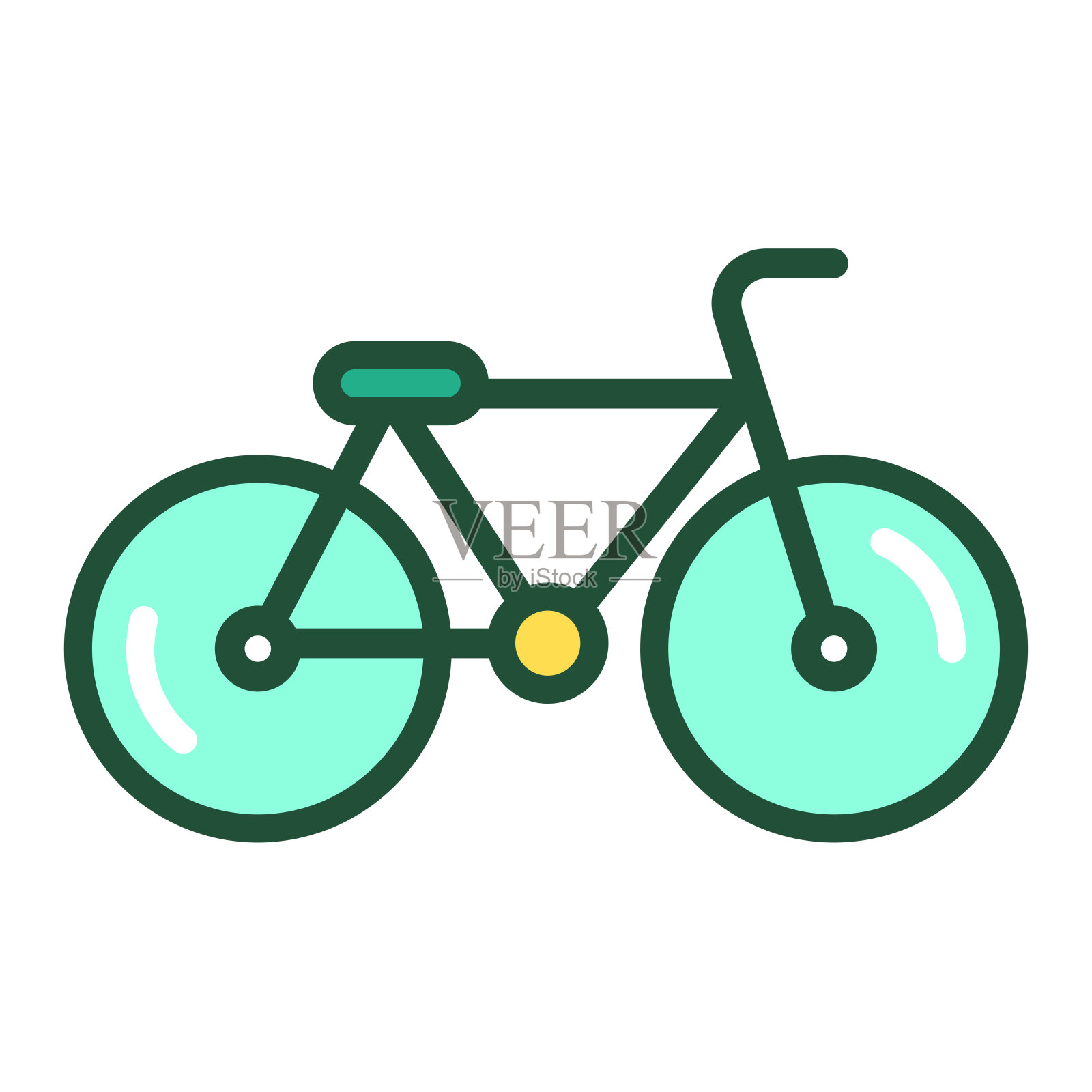 自行车线颜色图标。污染防治。“零浪费”的生活方式。用于网页、手机应用、促销的轮廓象形图。插画图片素材