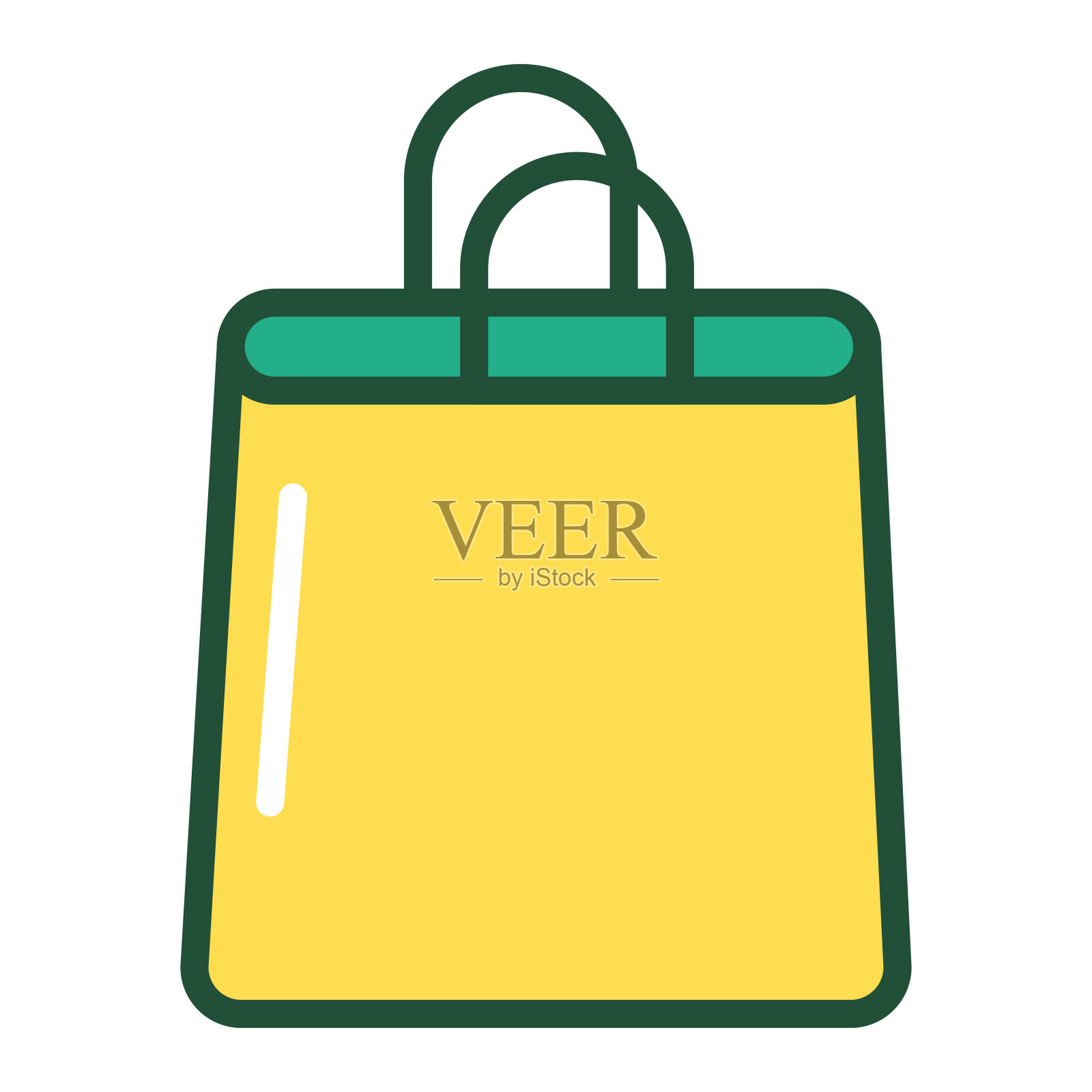 生态手袋线颜色图标。回收纺织。“零浪费”的生活方式。用于网页、手机应用、促销的轮廓象形图。插画图片素材