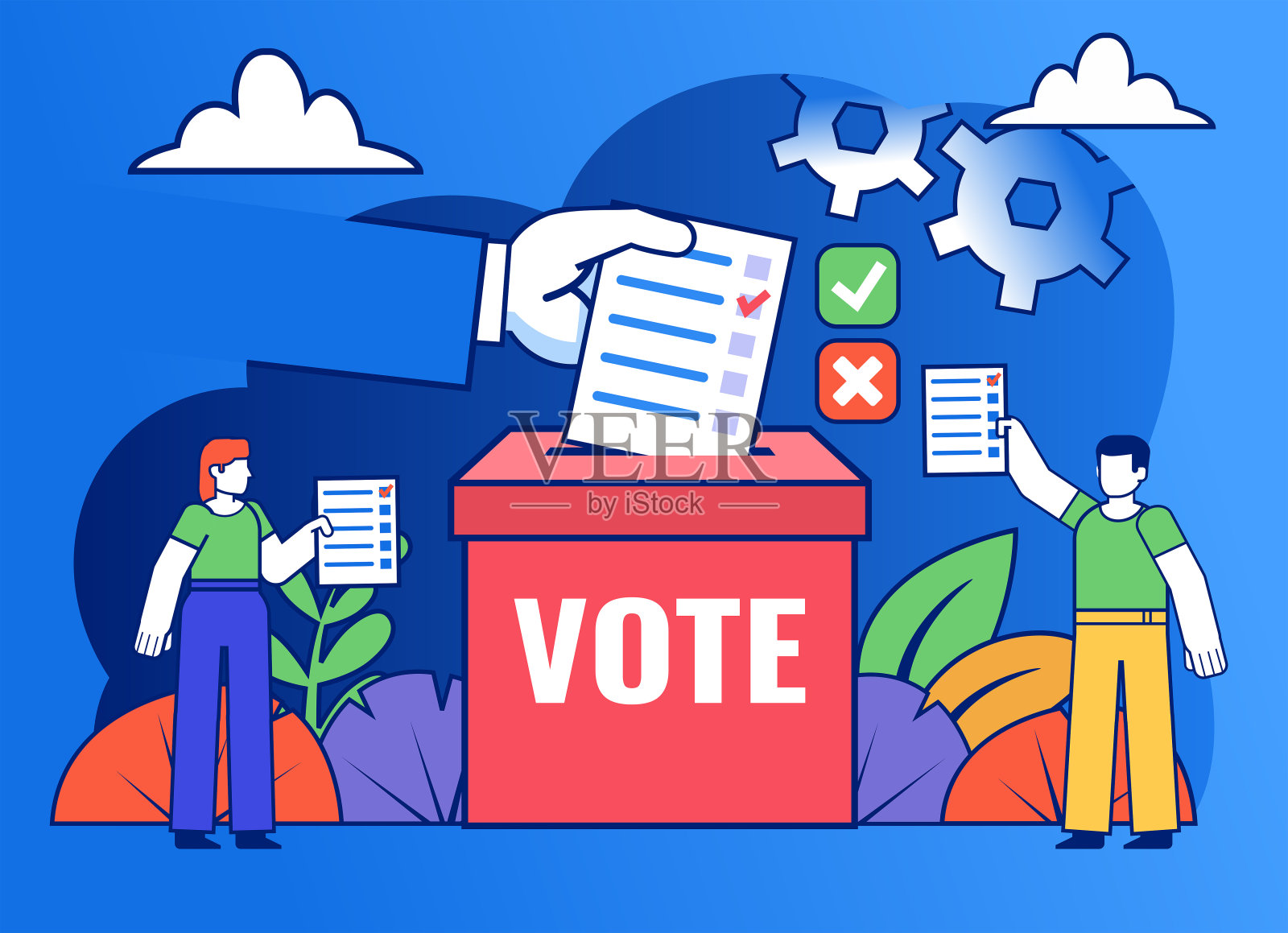 号召投票，竞选活动插画图片素材