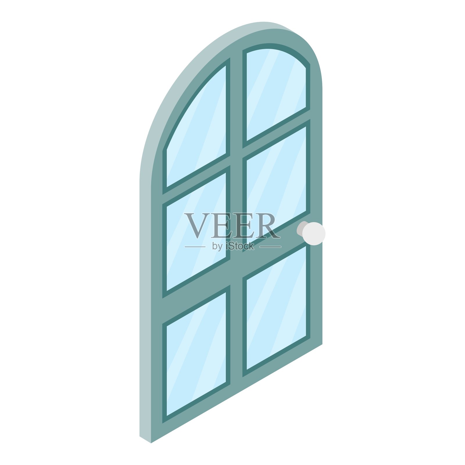 拱形玻璃门图标等距3d风格设计元素图片