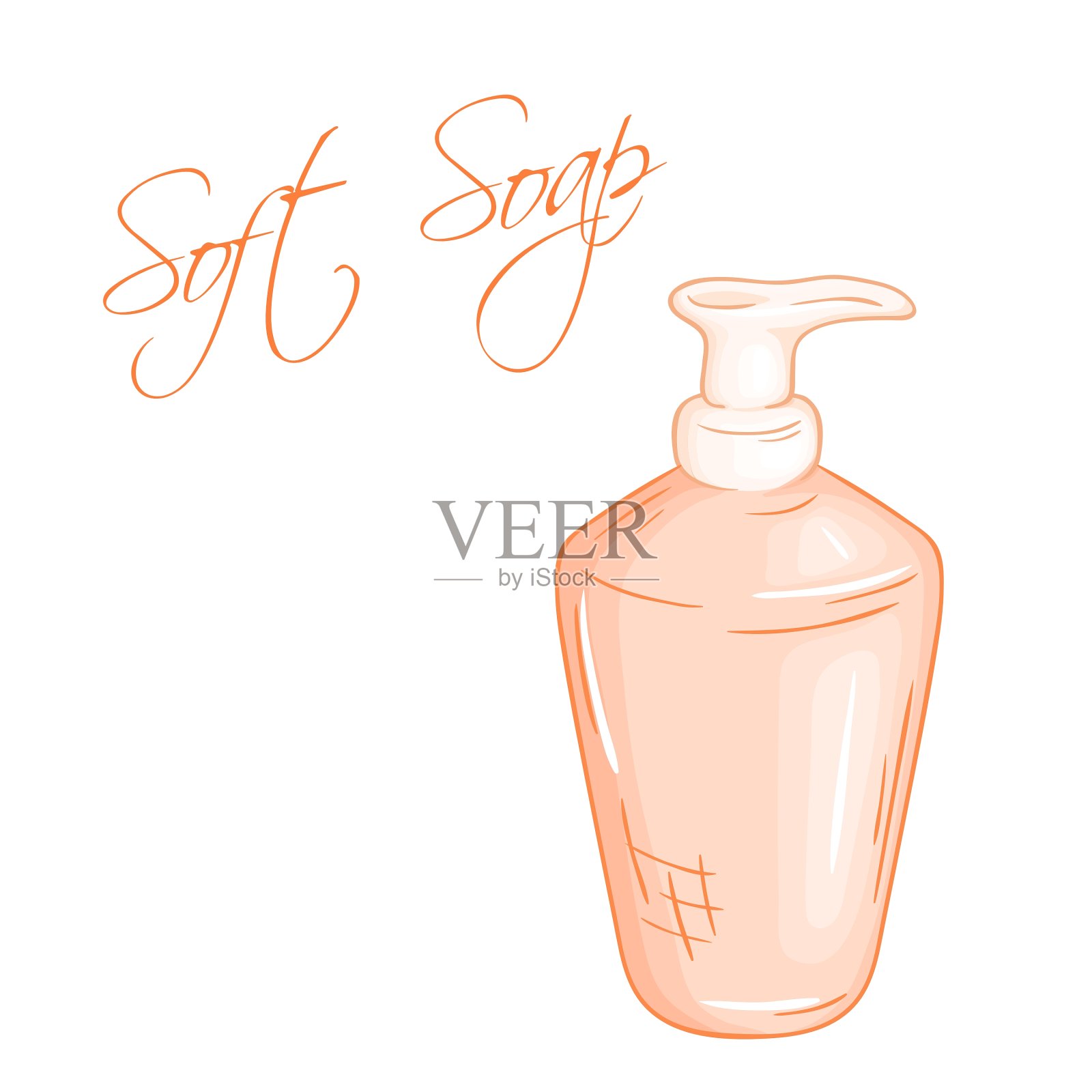 手工绘制的隔离液体肥皂瓶设计元素图片