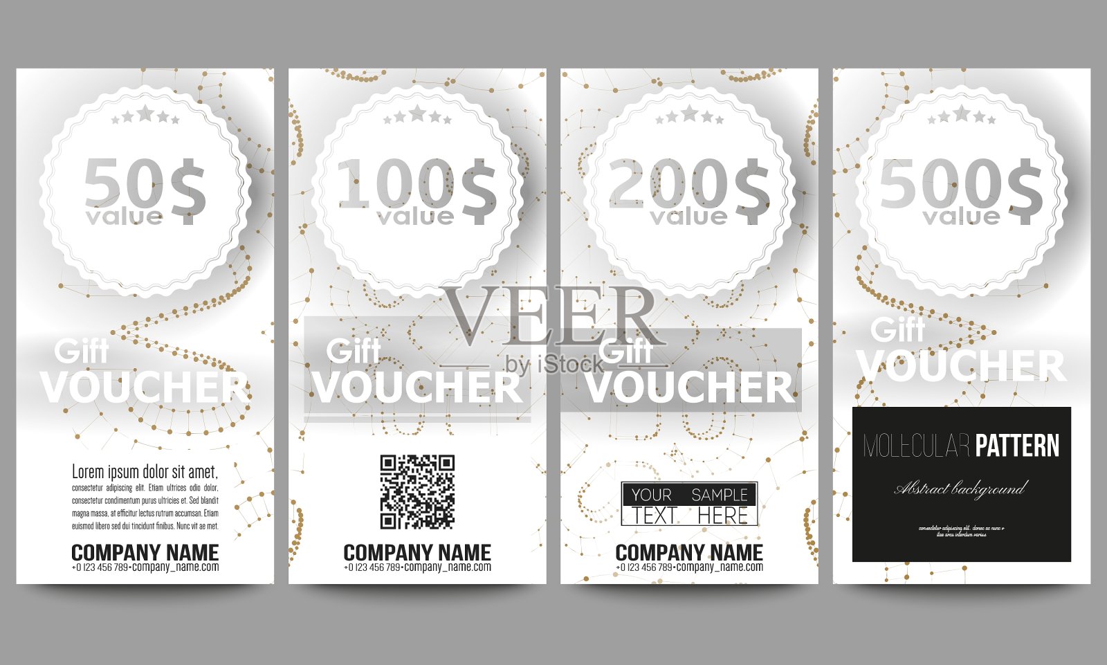 一套现代礼品券模板摘要设计模板素材