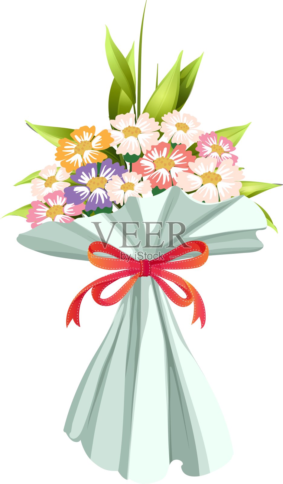 一束盛开的鲜花设计元素图片