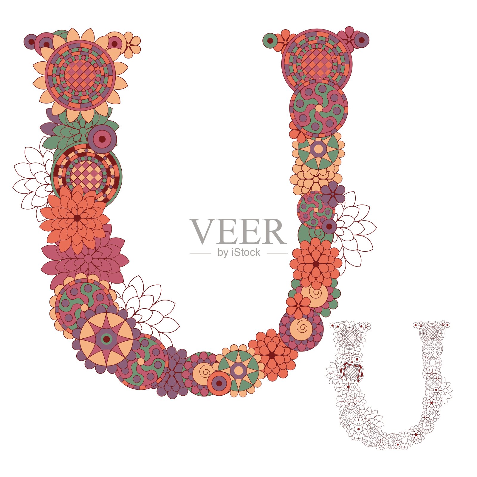 字母U设计元素图片