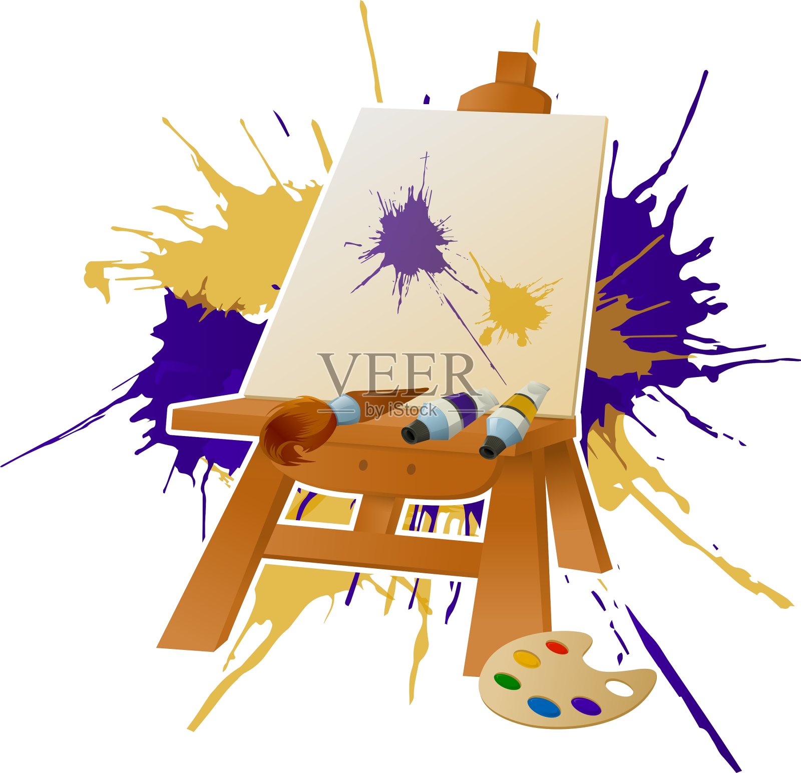 辅助炮眼和油漆设计元素图片