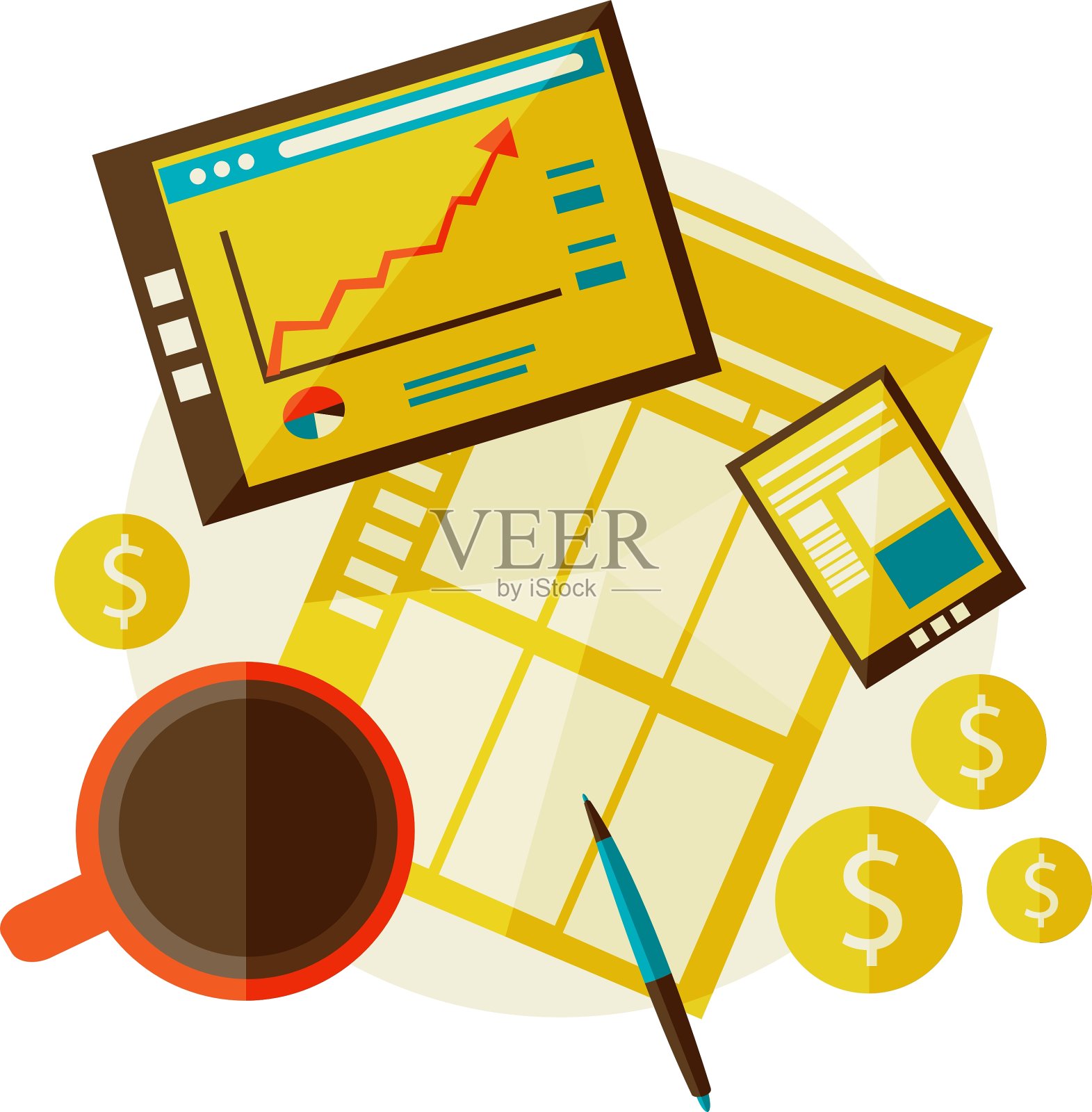 业务和统计设计元素图片