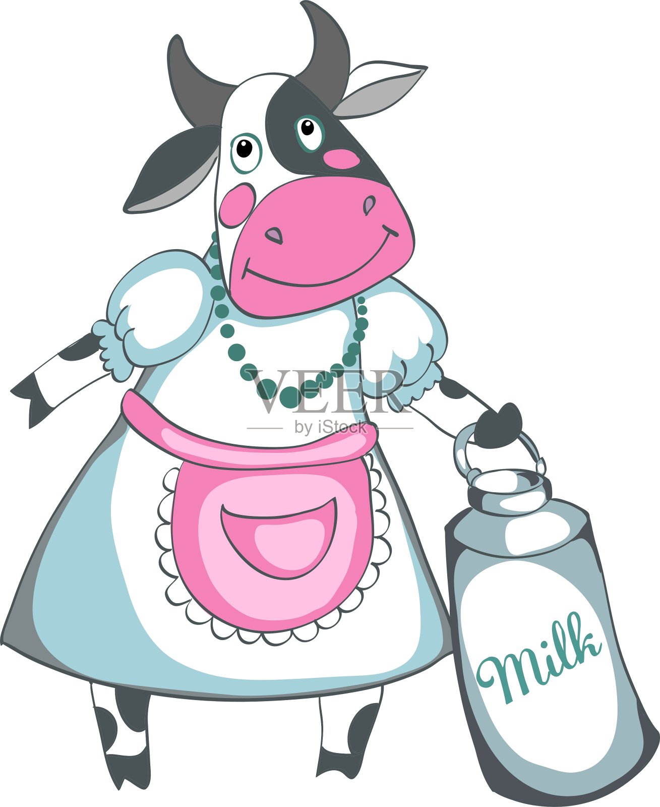 有趣的牛奶孤立在白色的背景设计元素图片