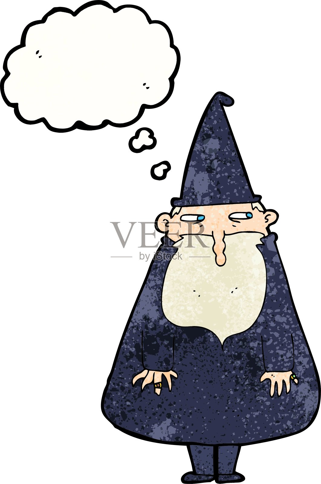 卡通精灵与思想泡泡设计元素图片