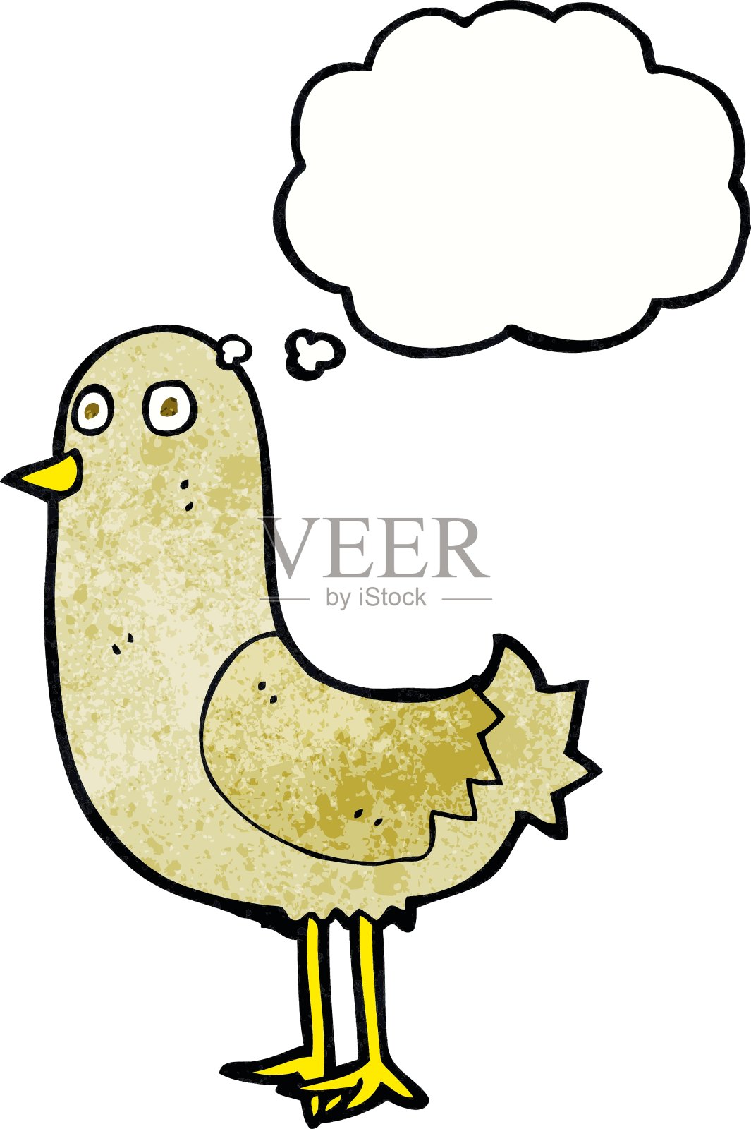 卡通鸟与思想泡泡设计元素图片