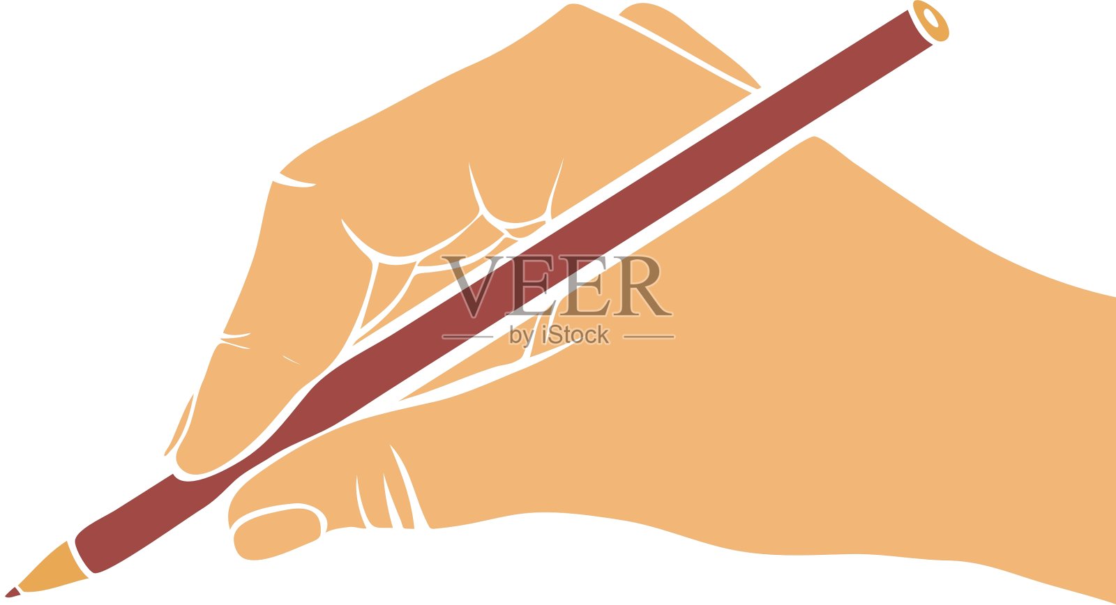 用铅笔写字的手设计元素图片