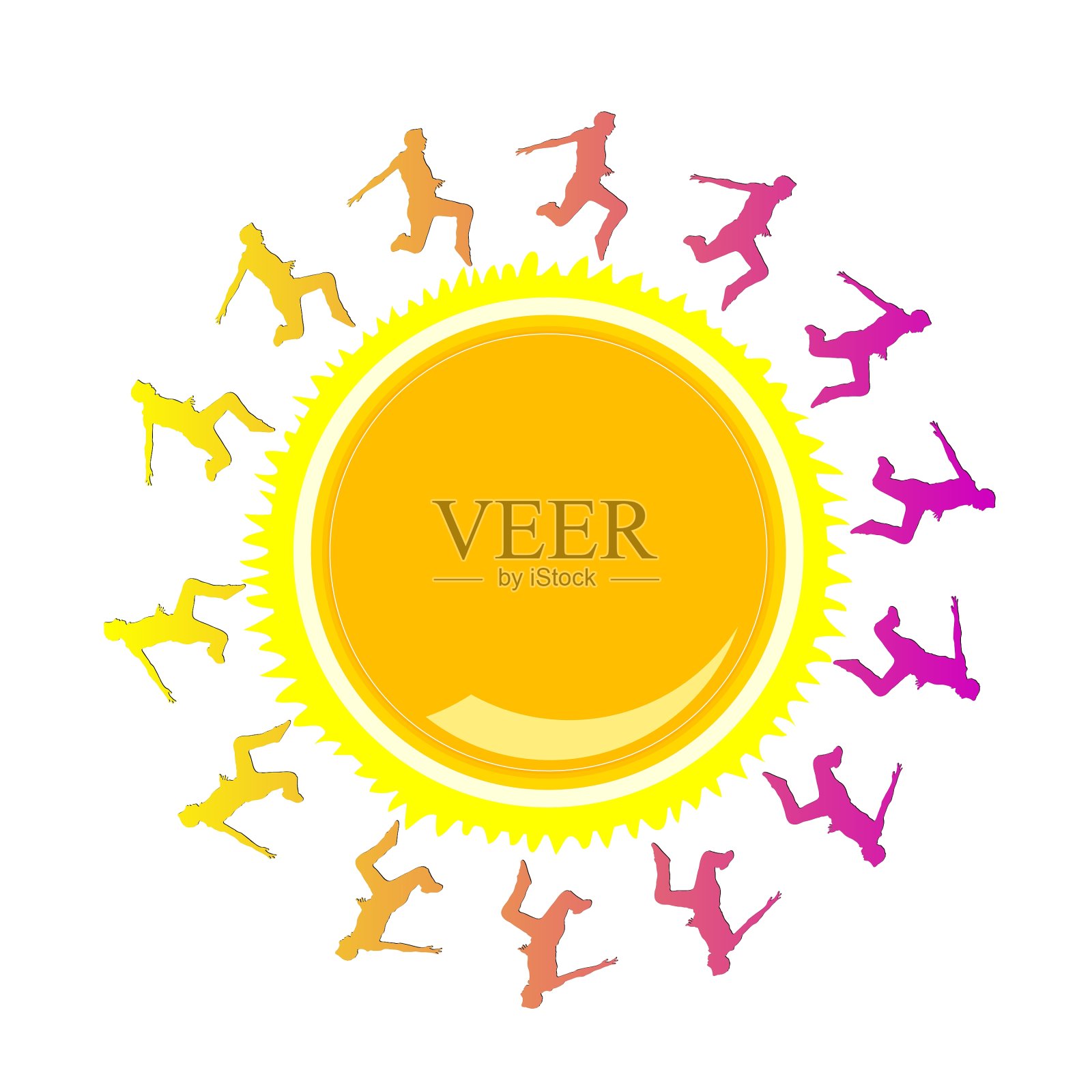 人类围绕太阳设计元素图片