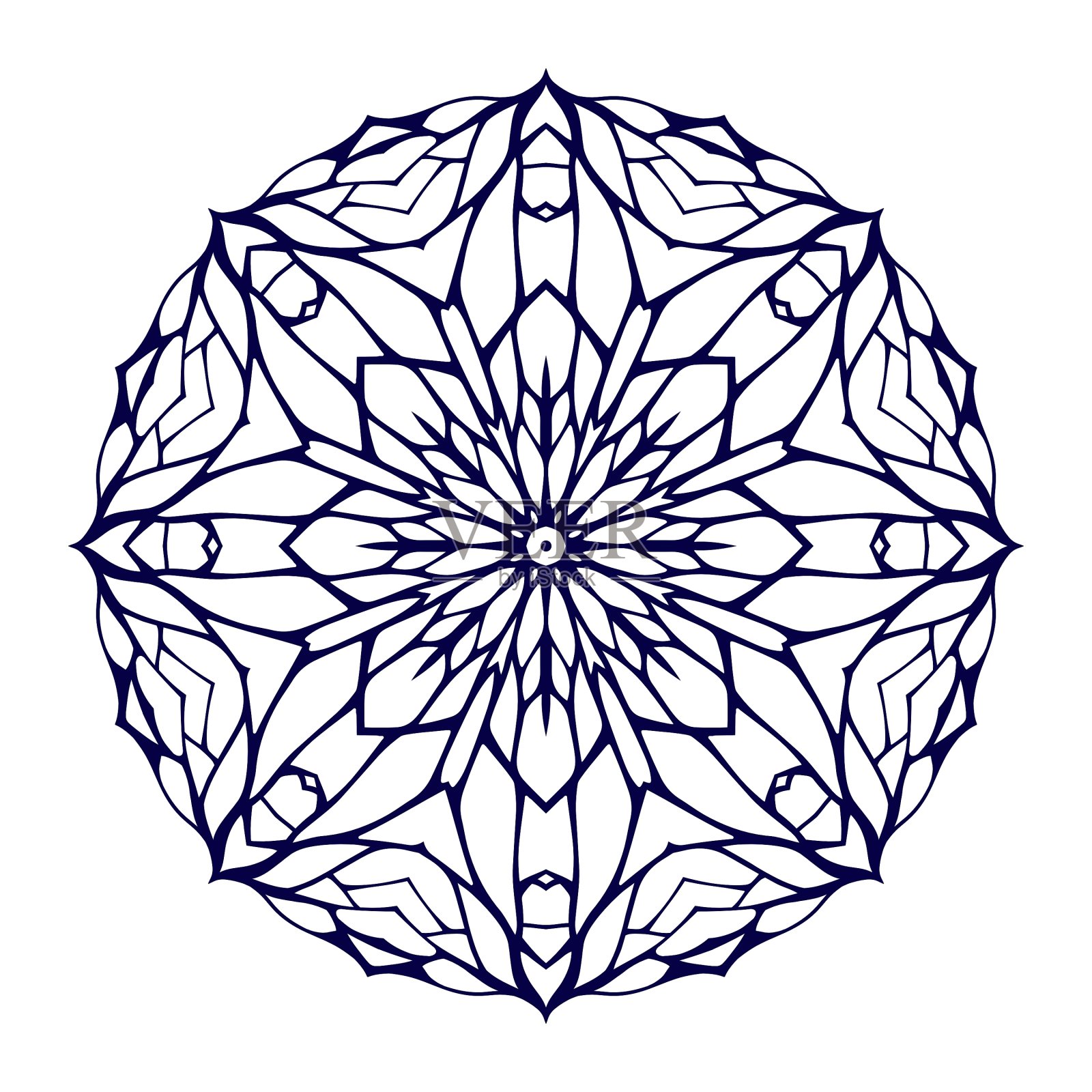 圆形万花筒花边装饰背景设计元素图片