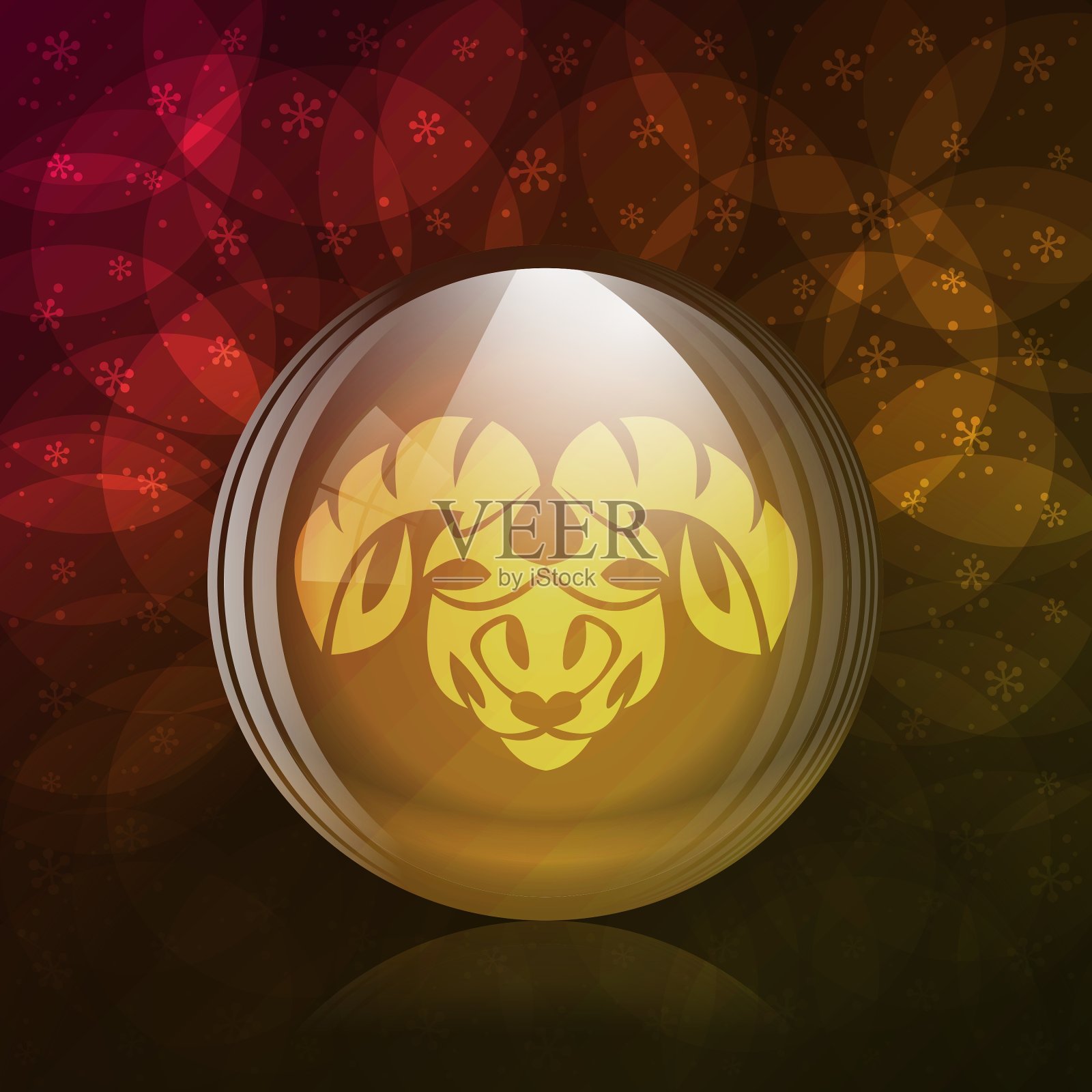 发光雪花玻璃球设计模板素材