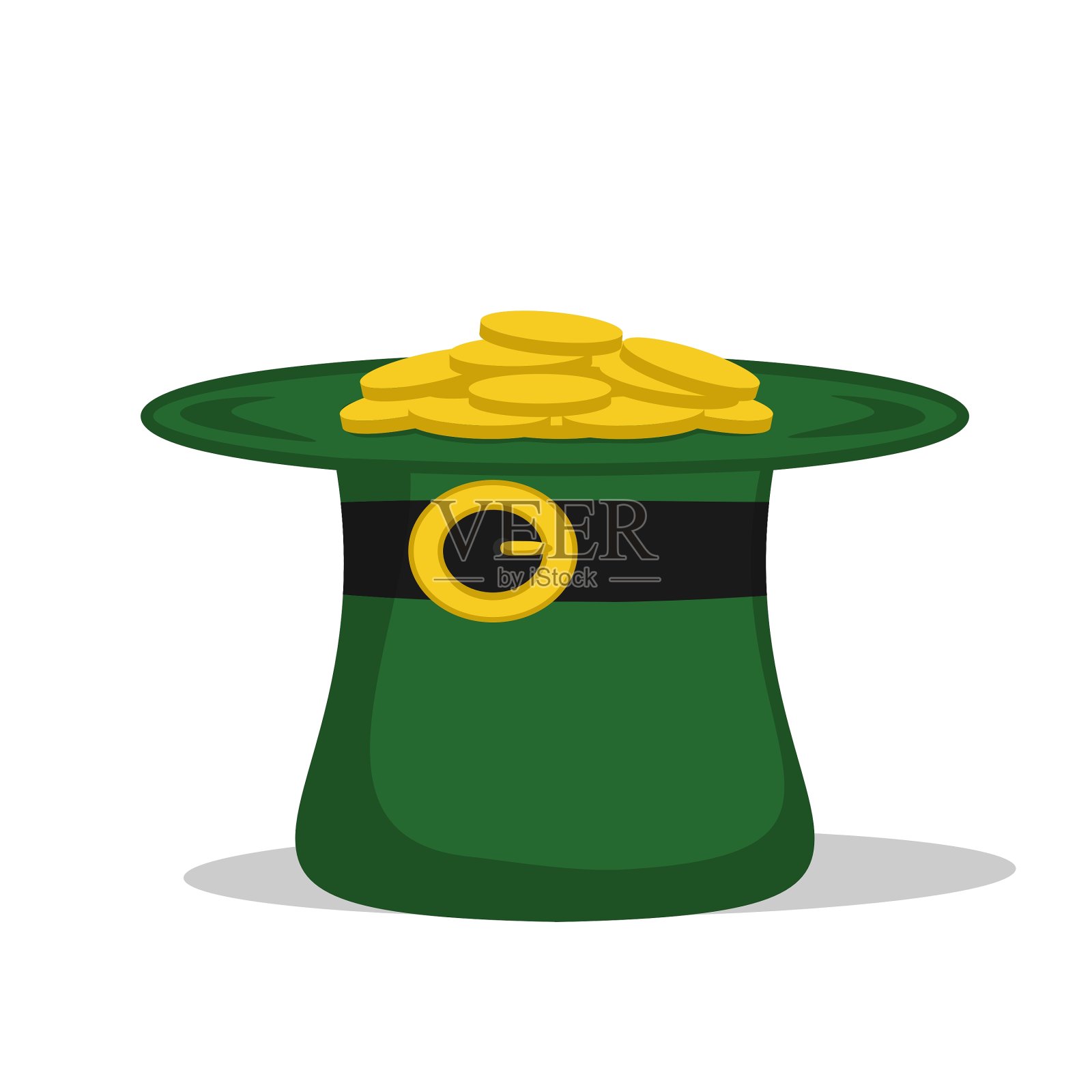 带硬币的绿帽子设计元素图片