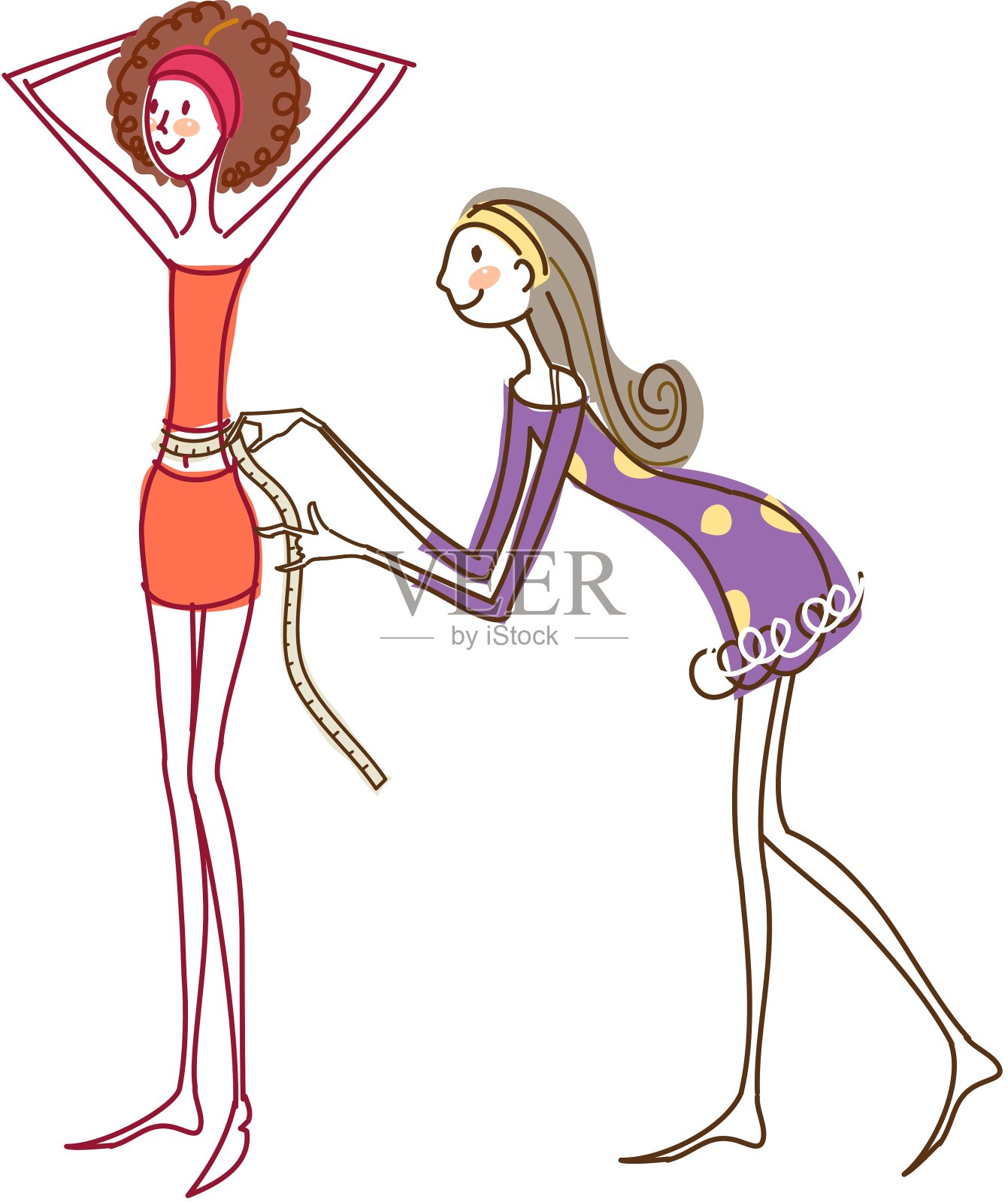 女性站立的侧视图设计元素图片