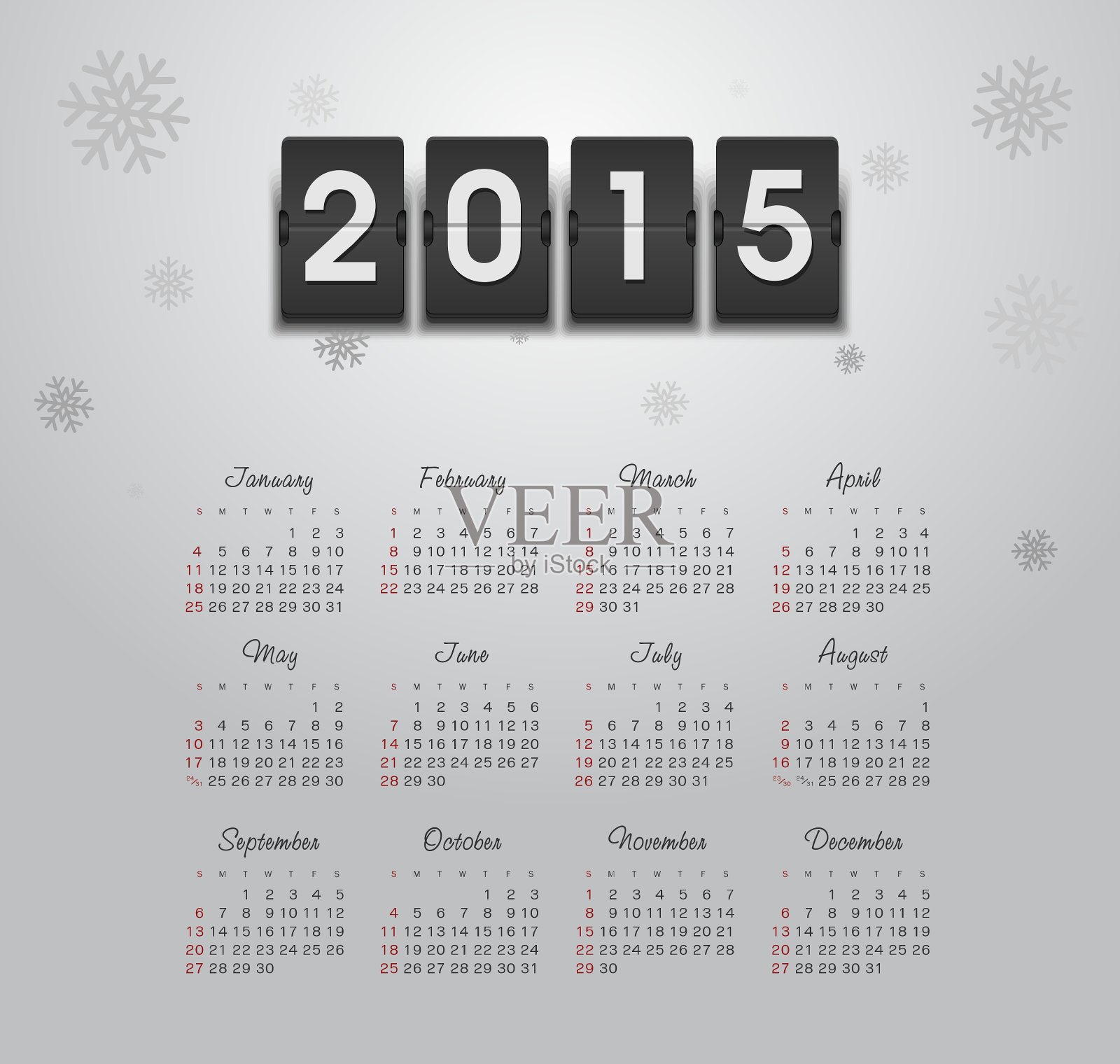 日历2015年设计模板素材