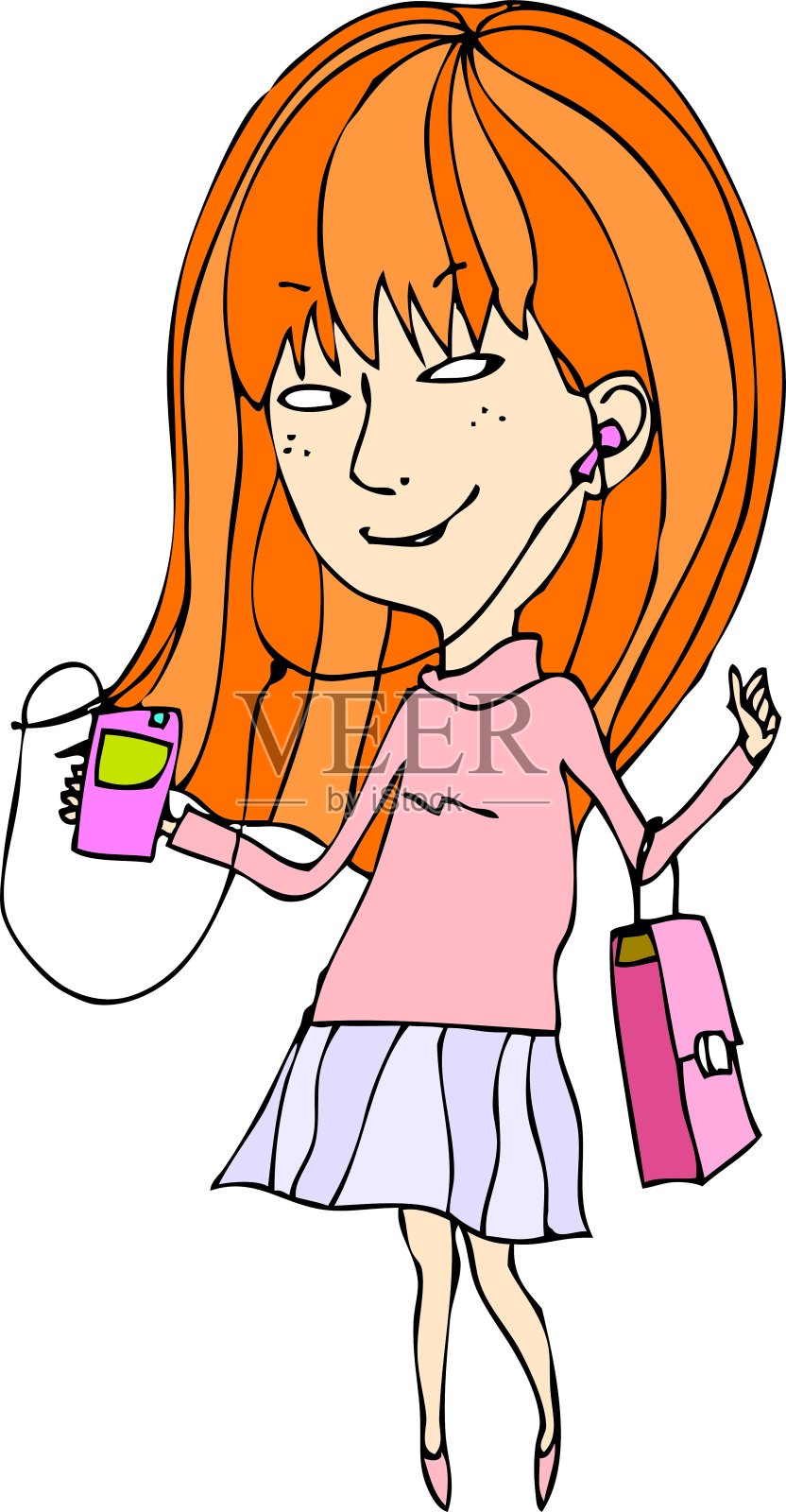 女人站着的侧视图设计元素图片