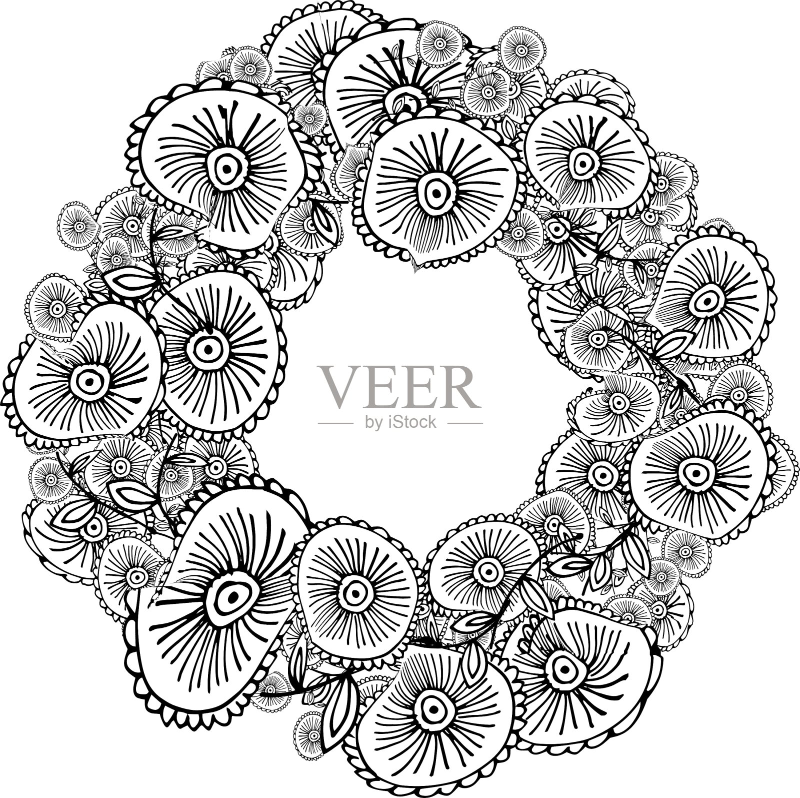 花圈草图为您的设计设计元素图片