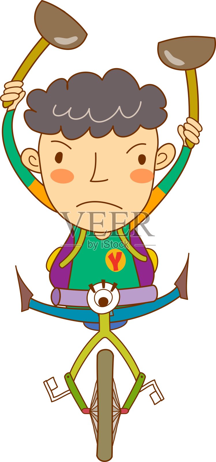 男孩骑自行车的特写设计元素图片