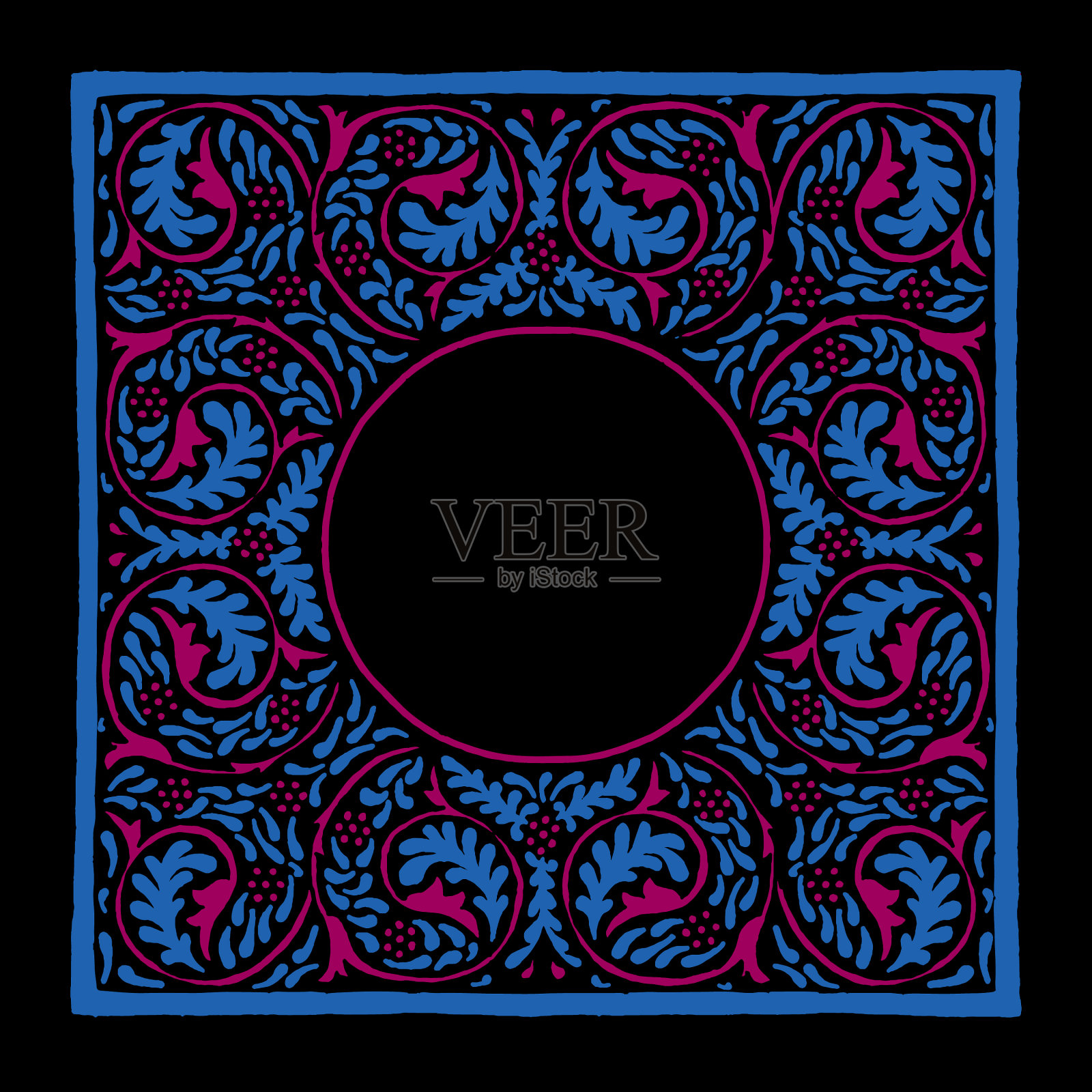 框架伊斯兰照明手稿艺术插画图片素材