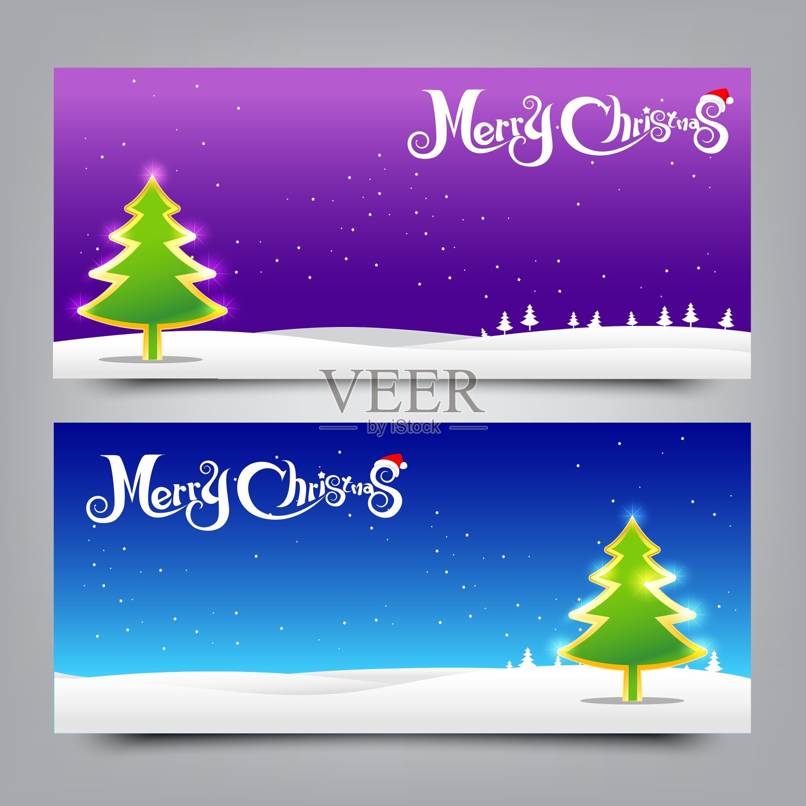 040圣诞快乐横幅背景收藏设计模板素材