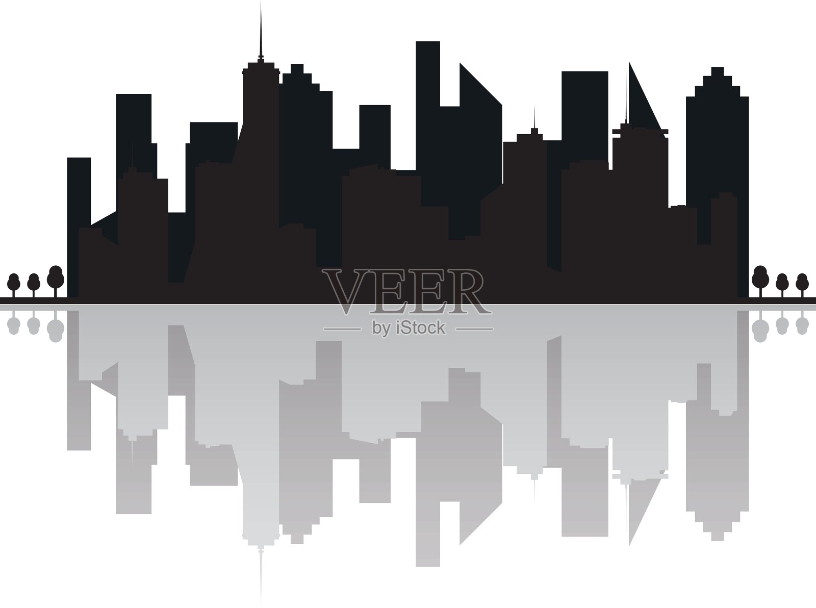 城市建筑的轮廓插画图片素材