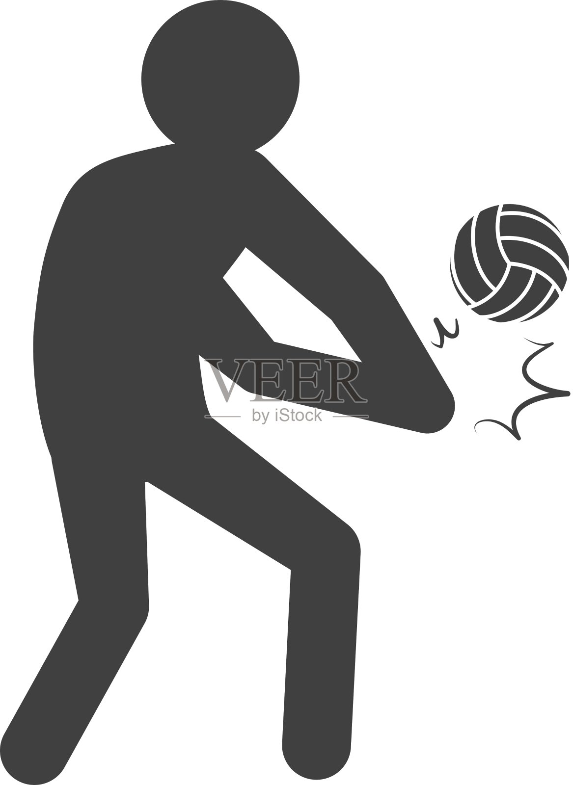 排球和象形图图标运动概念设计元素图片