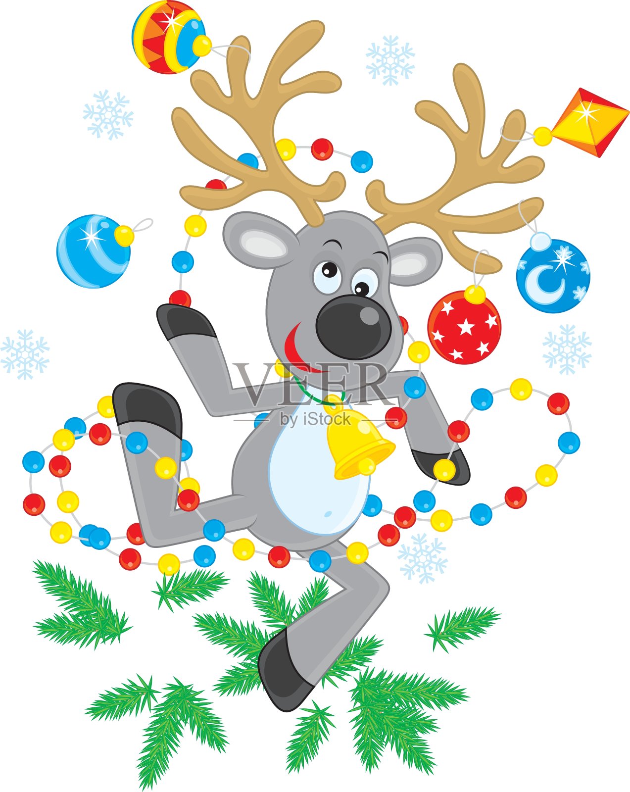 驯鹿跳舞设计元素图片