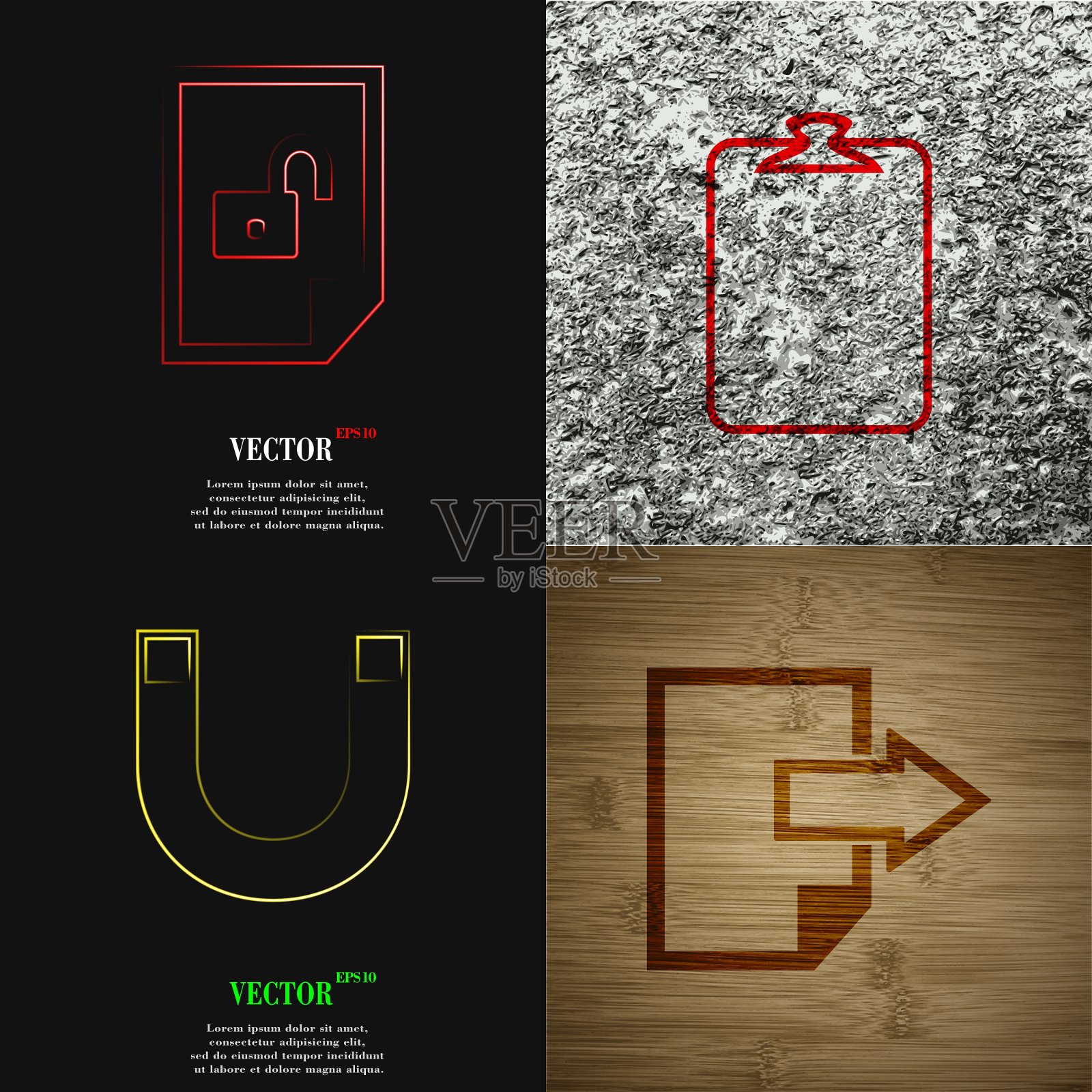 一组抽象背景与不同的网页插画图片素材