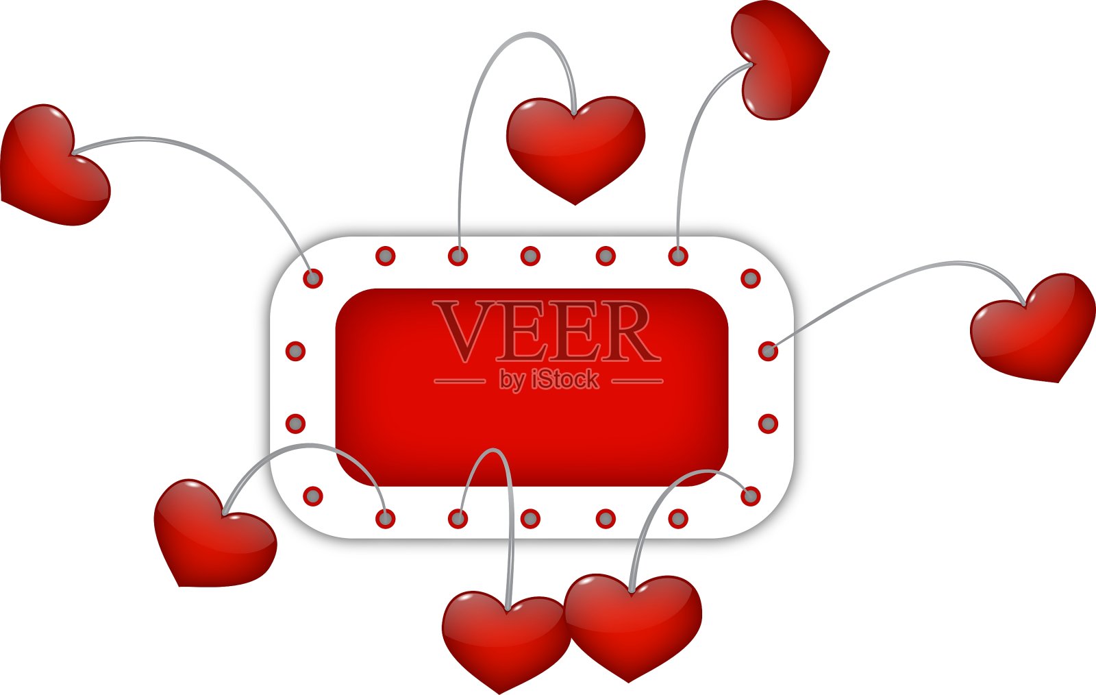 红心相框设计元素图片