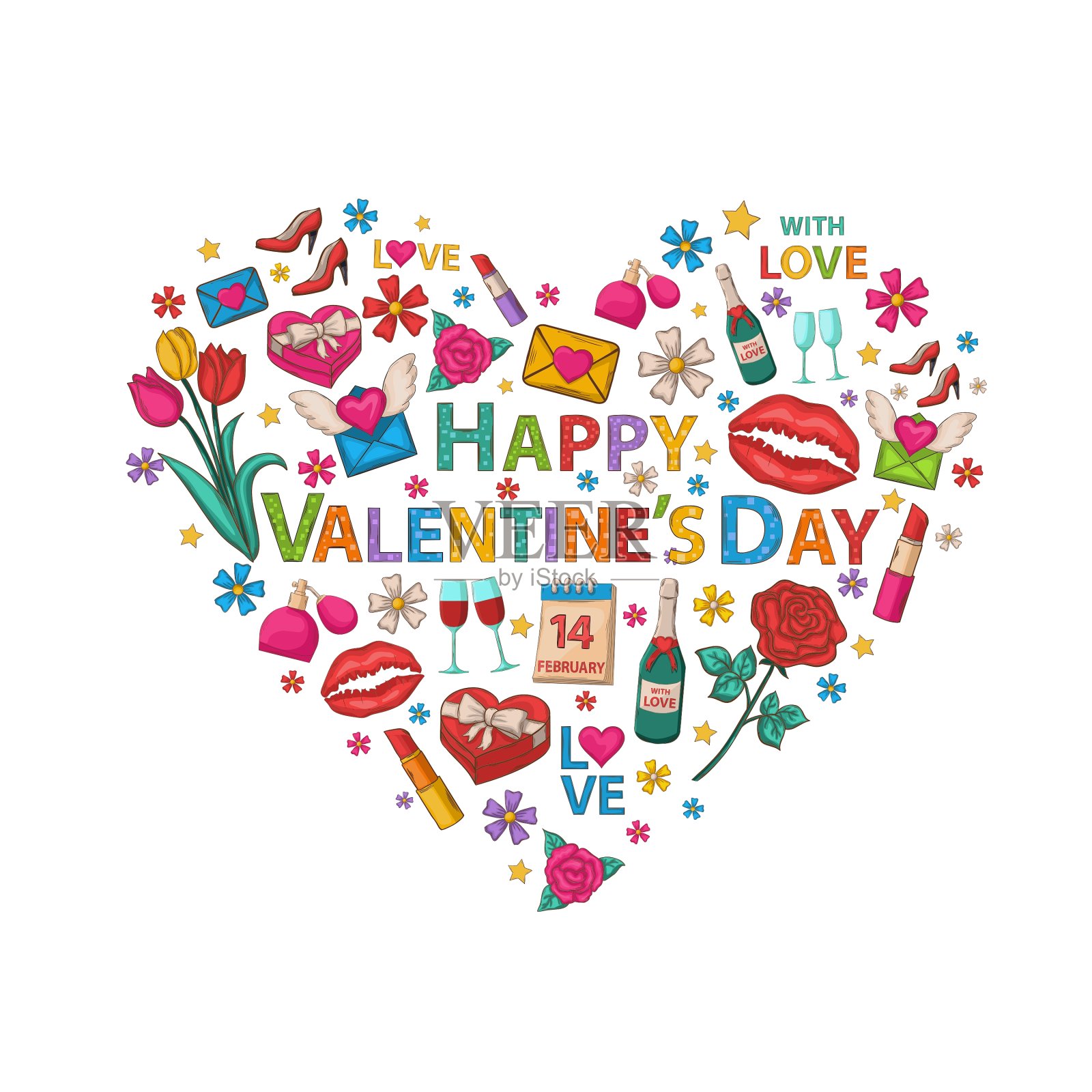 情人节剪贴画设计元素图片