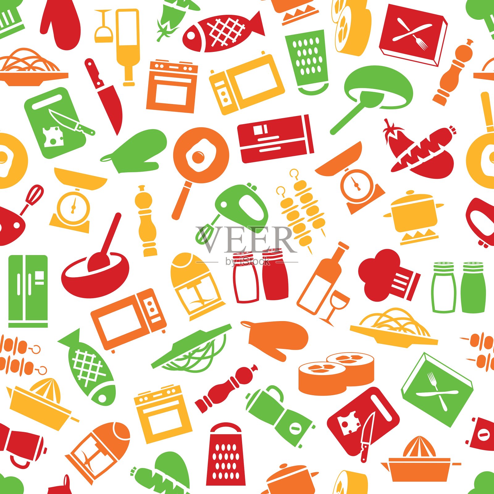 烹饪无缝模式插画图片素材