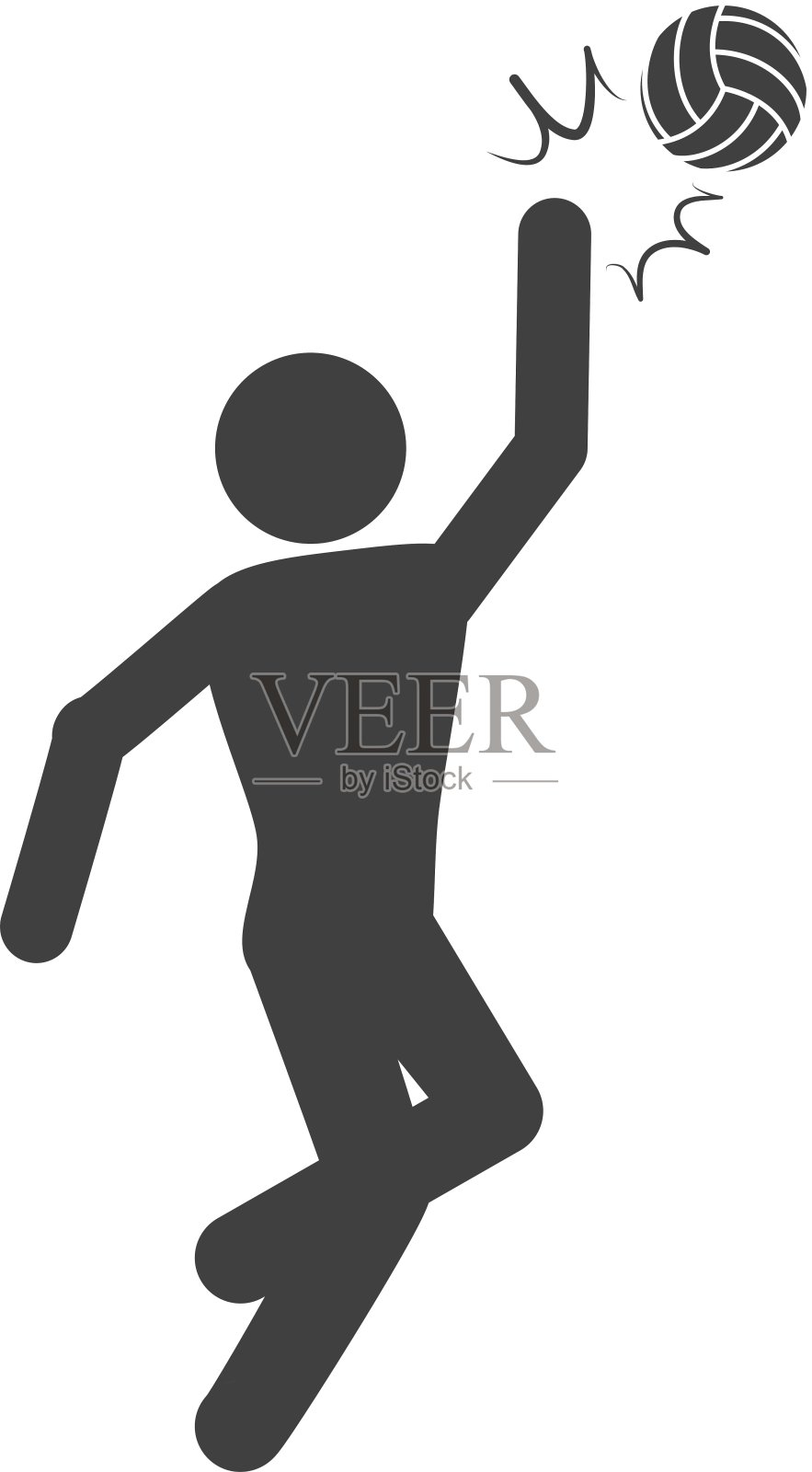 排球和象形图图标运动概念设计元素图片