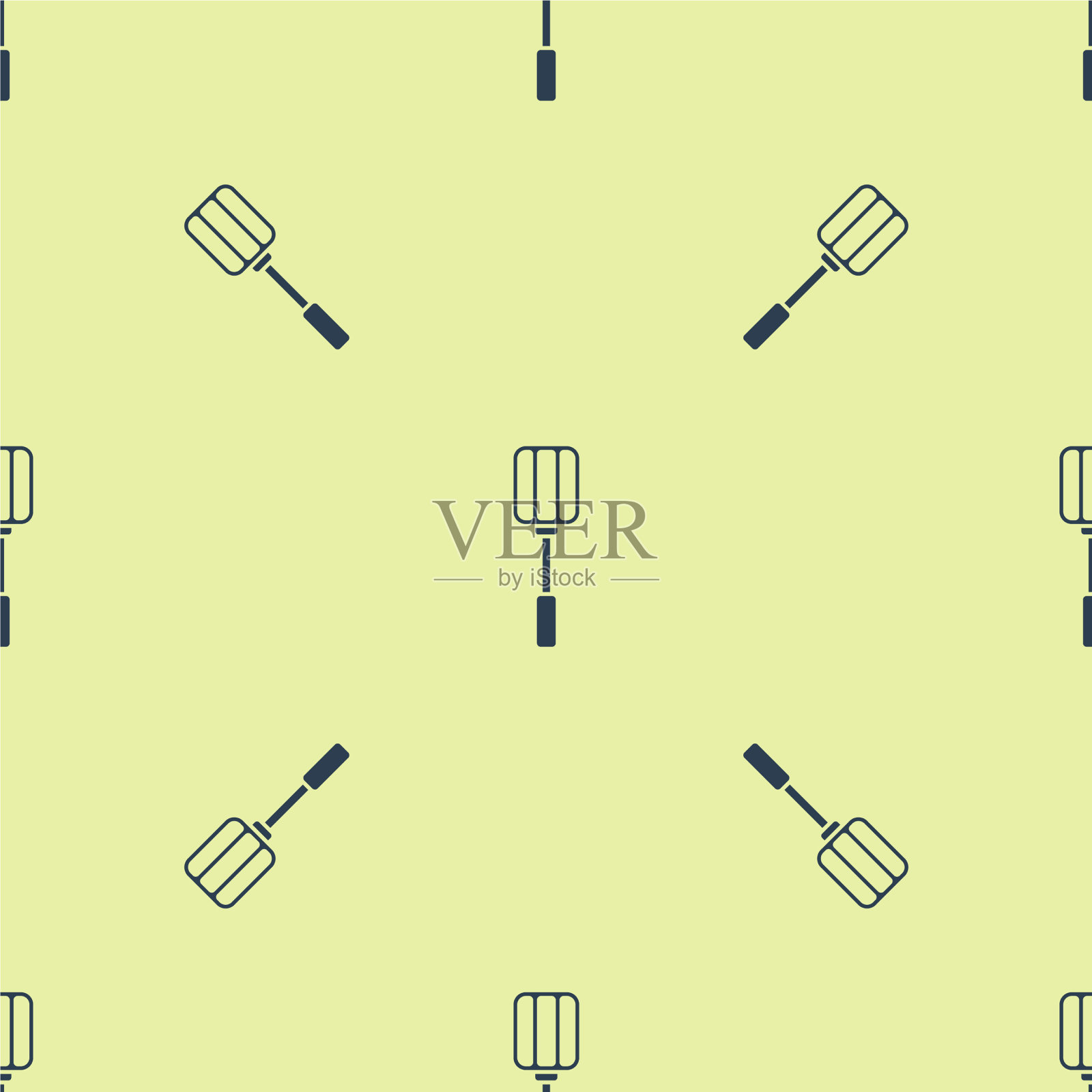 蓝色抹刀图标隔离无缝图案上插画图片素材