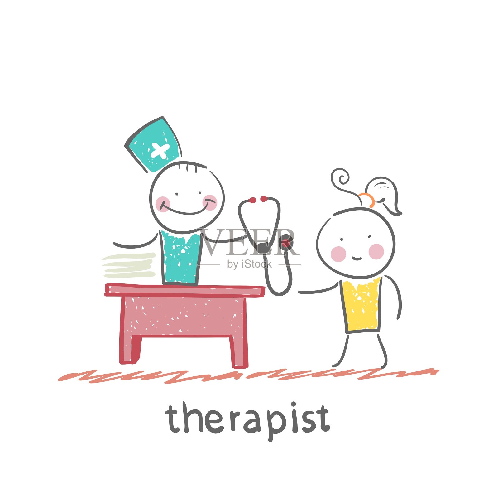 跟病人聊天的心理医生设计元素图片