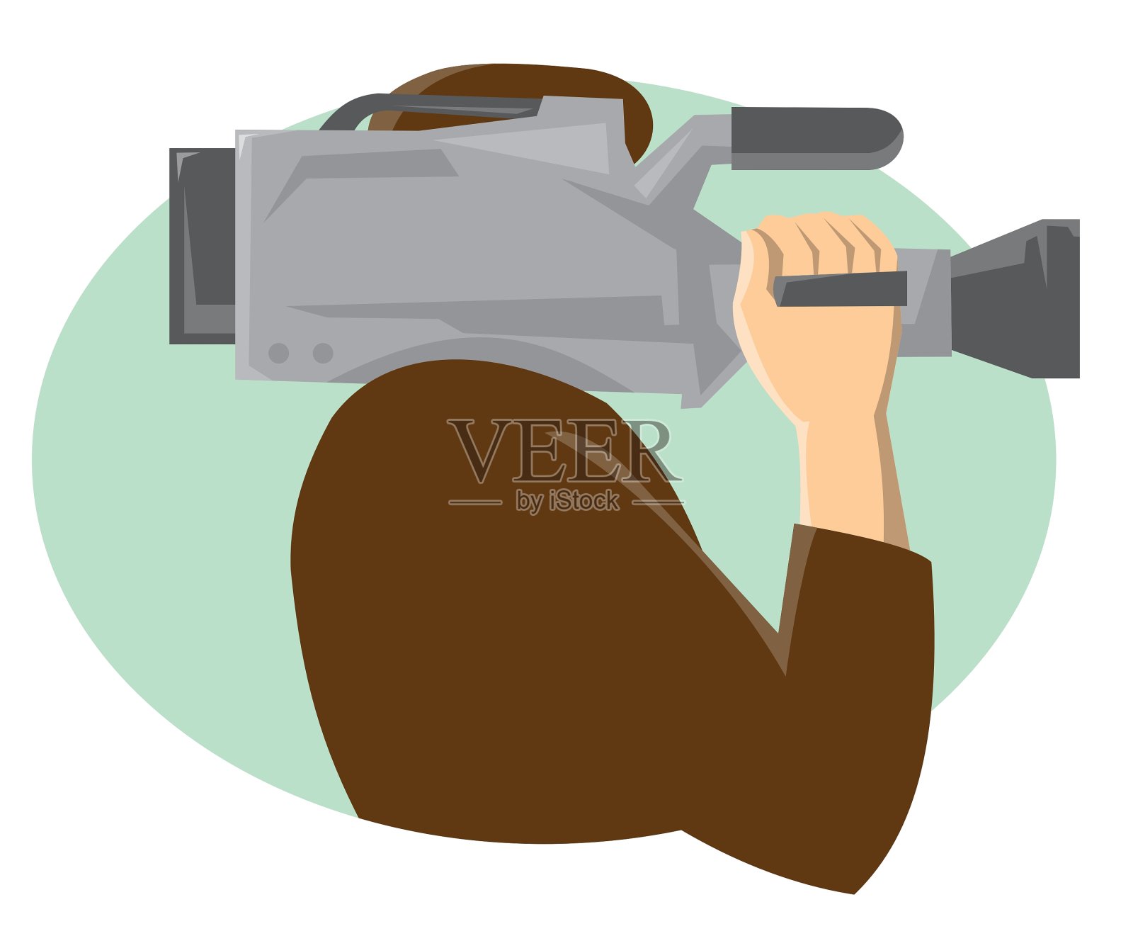 摄像师电影摄像机侧面复古设计元素图片