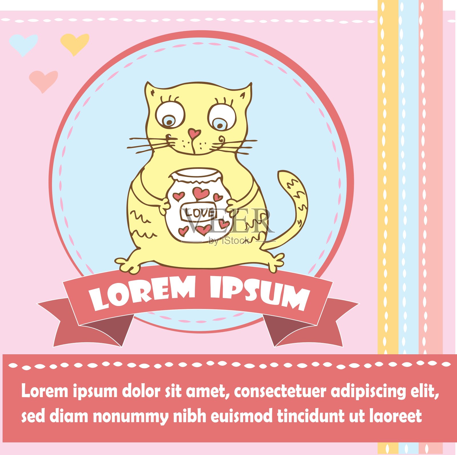 猫背景与文字空间设计模板素材