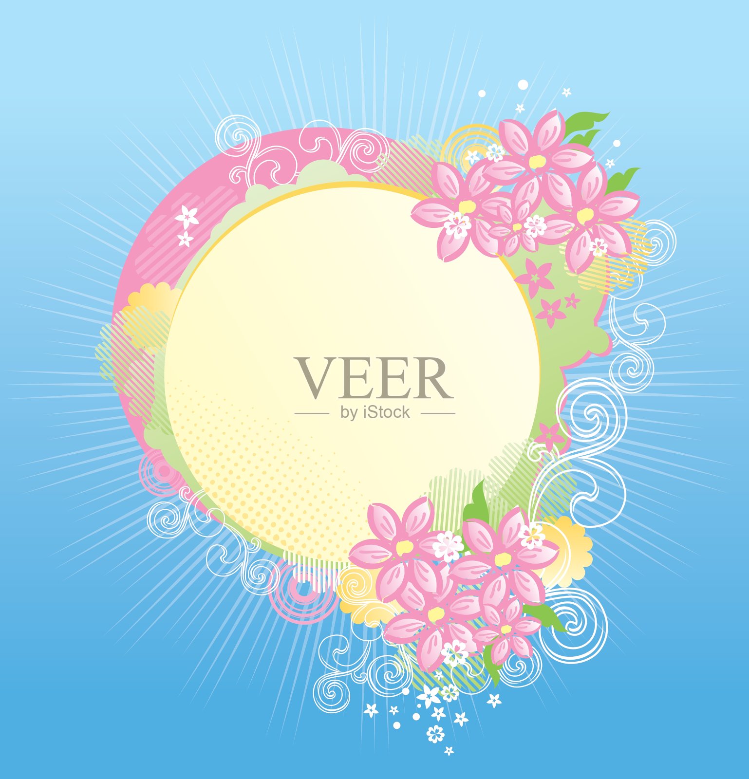 花横幅与复制空间为您的文本插画图片素材