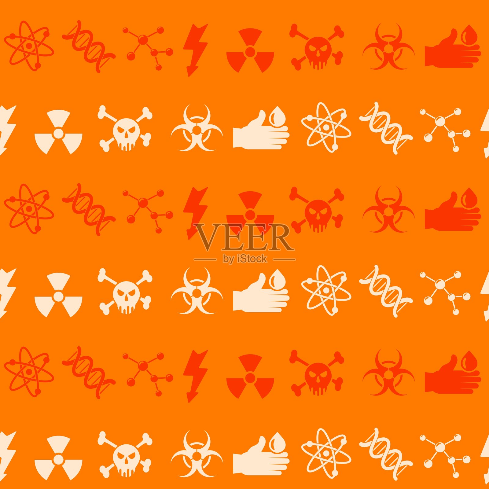 无缝背景与科学图标插画图片素材