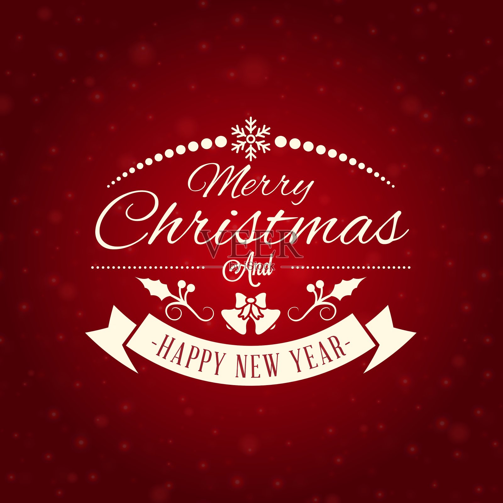 圣诞明信片装饰与复古设计模板素材