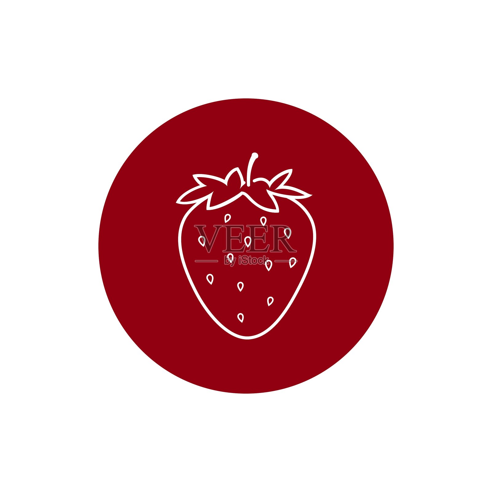 图标草莓的轮廓图标素材