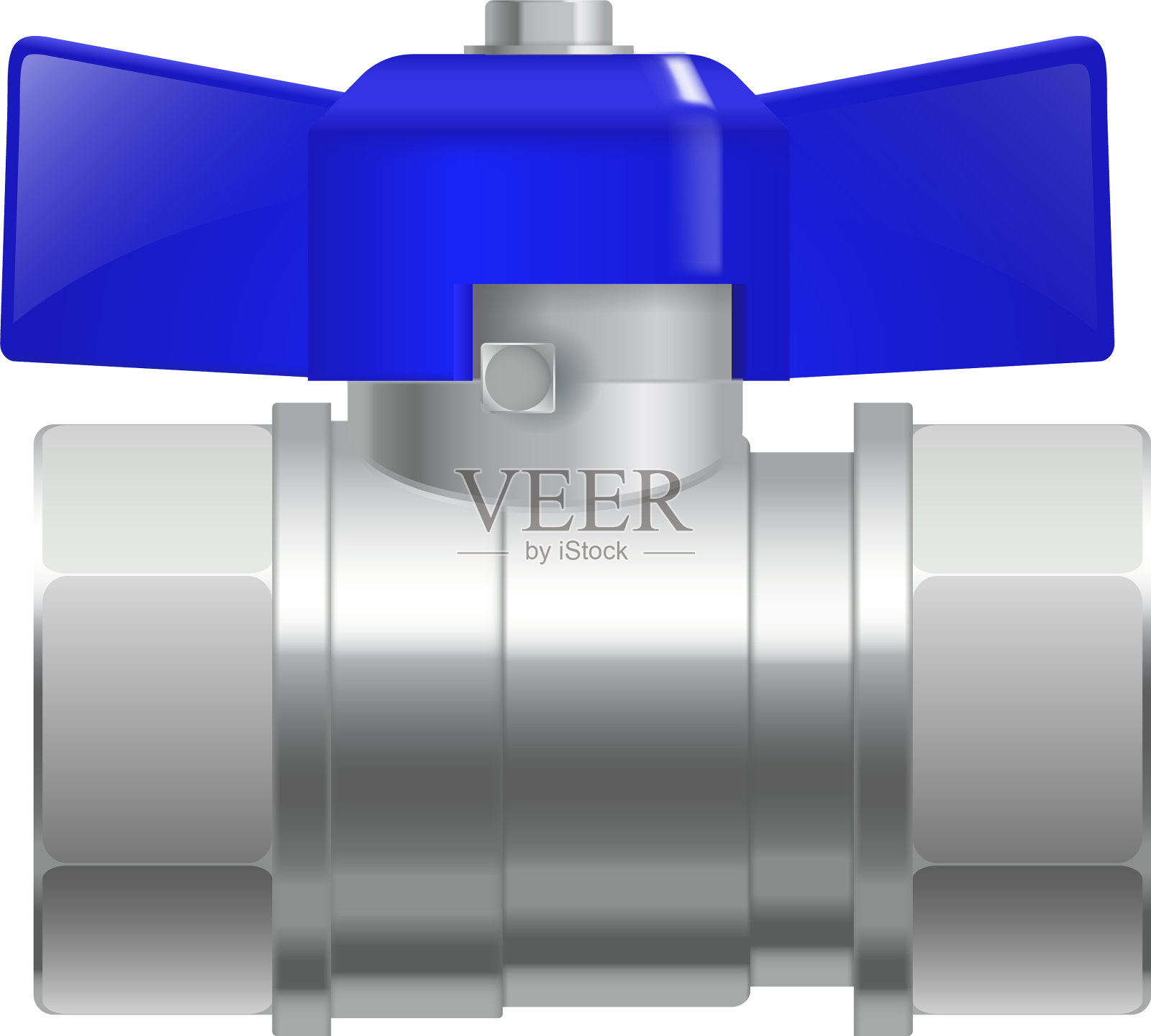 带蓝色丝锥的管道接头设计元素图片