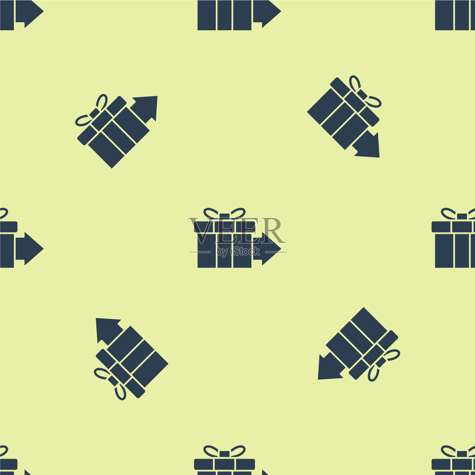 蓝色礼盒图标隔离无缝图案上插画图片素材